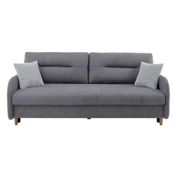 Canapea extensibila VERTO, stofa catifelata gri - Asti 23, 206x93x88 cm
