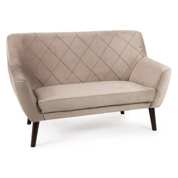 Canapea KIER 2, bej/wenge, stofa catifelata/lemn, 136x75x90 cm