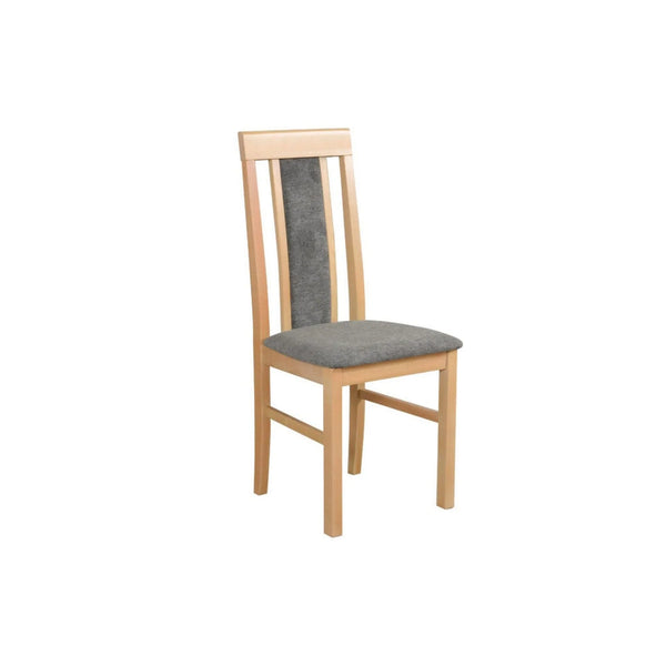 Scaun NILO 2, stejar grandson/gri inchis - Aston 6, lemn de fag/stofa clasica, 43x40x96 cm
