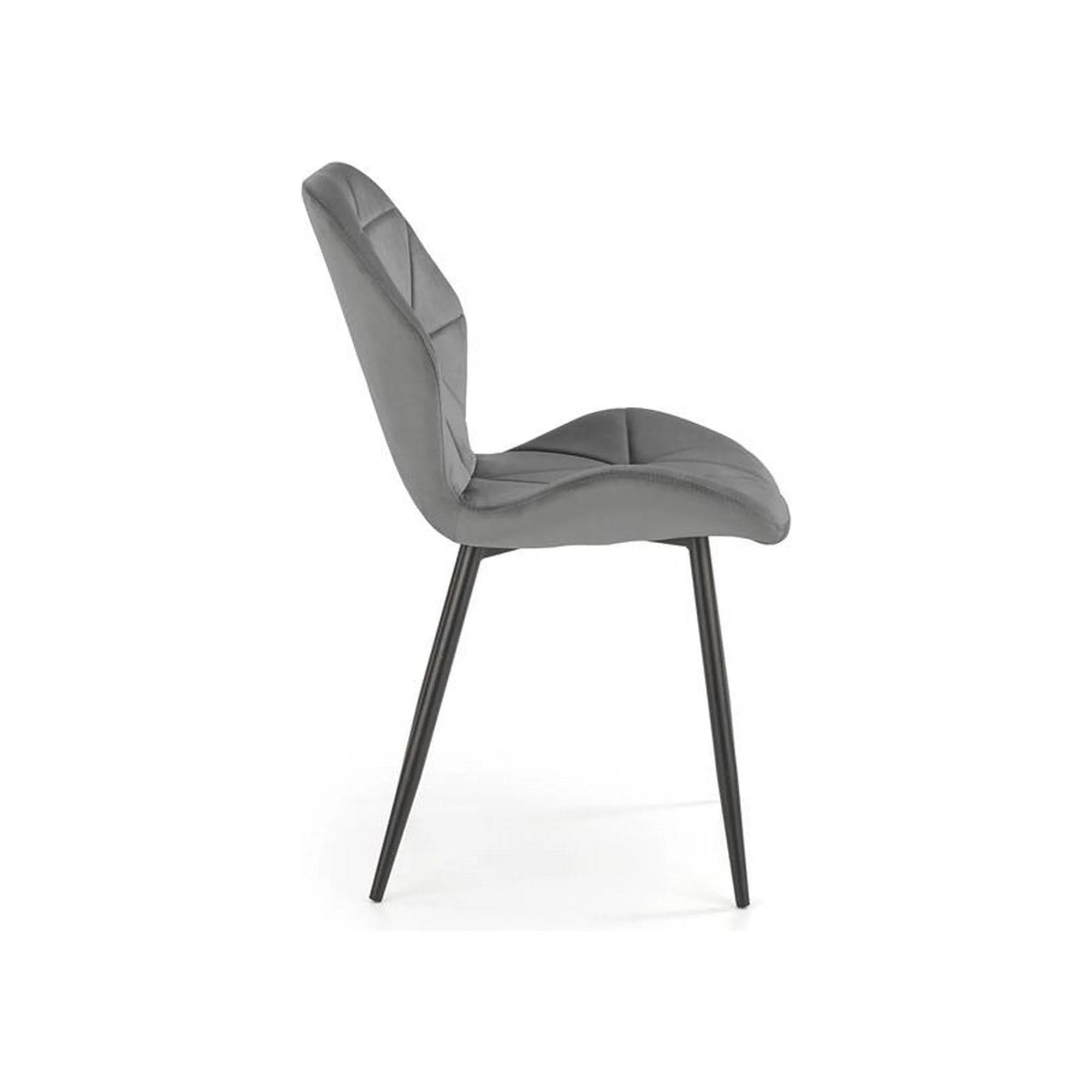 Scaun K453, gri, stofa catifelata/metal, 48x53x86 cm