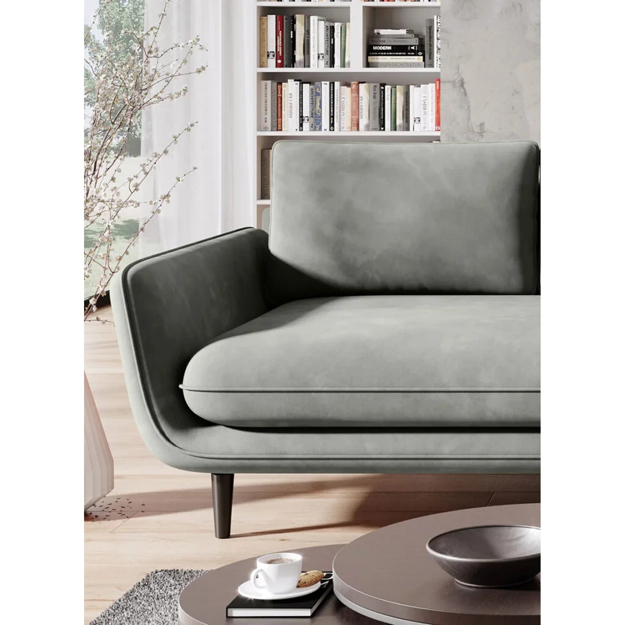 Coltar extensibil SOLANO, sezlong dreapta, stofa catifelata albastru inchis - Element 13, Gama Premium, cu lada depozitare, 260x167x83 cm