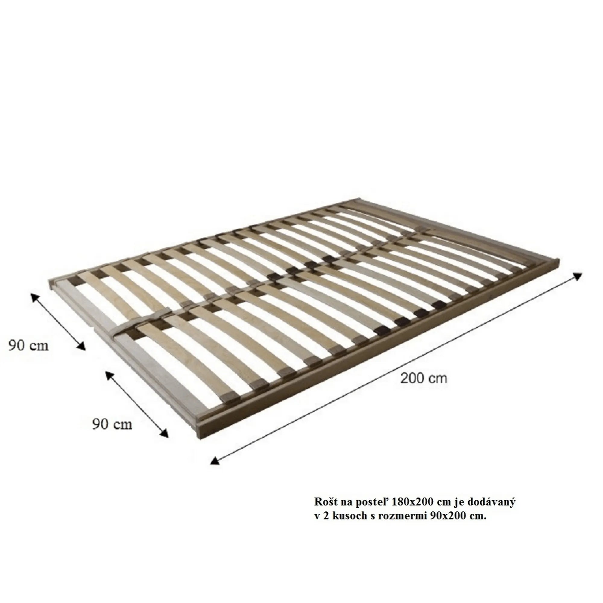 Somiera rabatabila BASIC FLEX FRONT, lemn mesteacan, 32 lamele, 180x200 cm