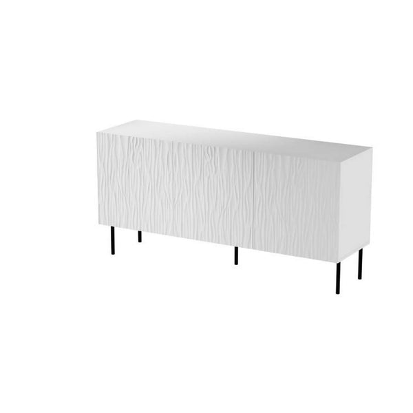 Comoda JUNGLE, alb/negru, PAL laminat/metal, 152x42x75 cm