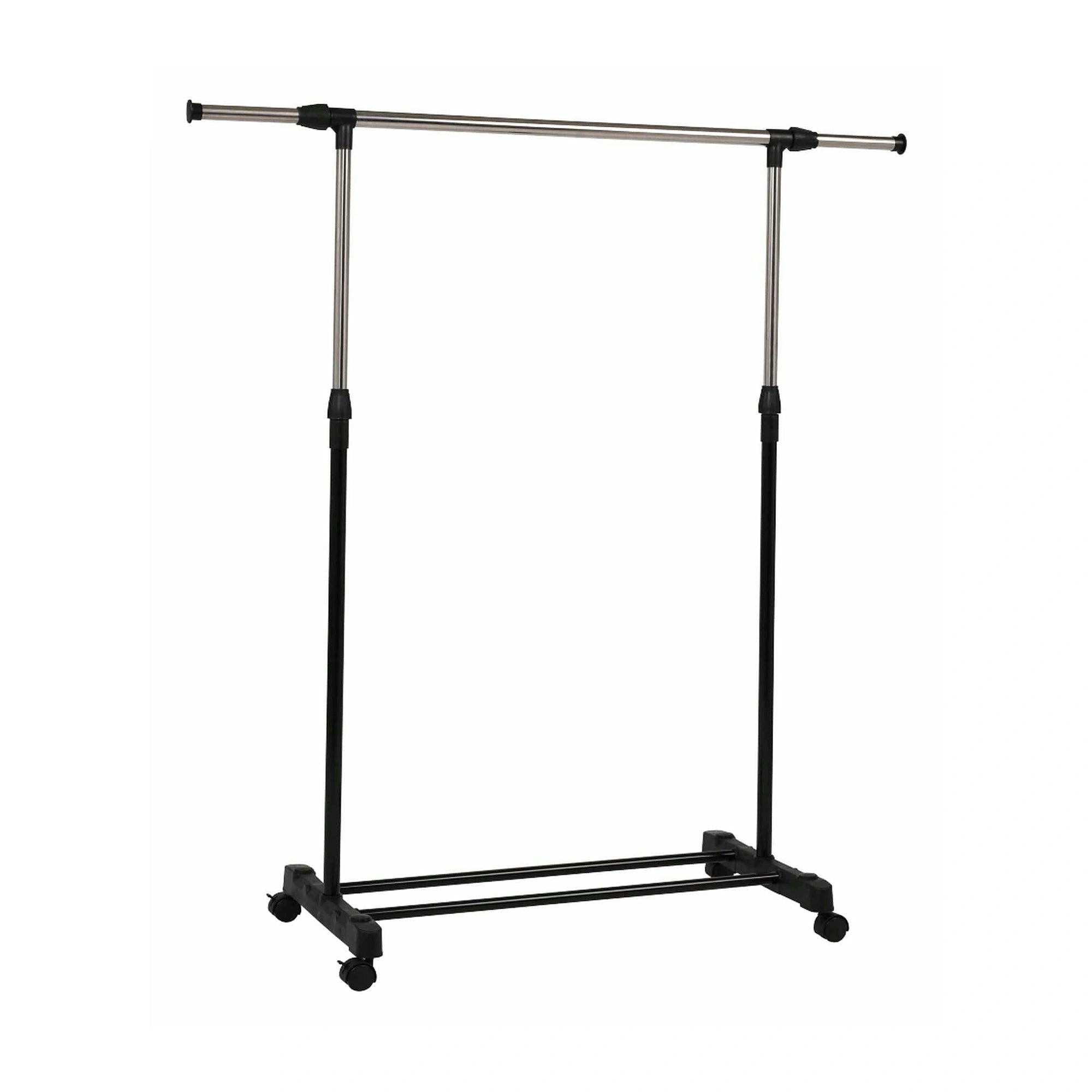 Stander haine HILAR, negru/crom, metal/plastic, 80x43x150 cm