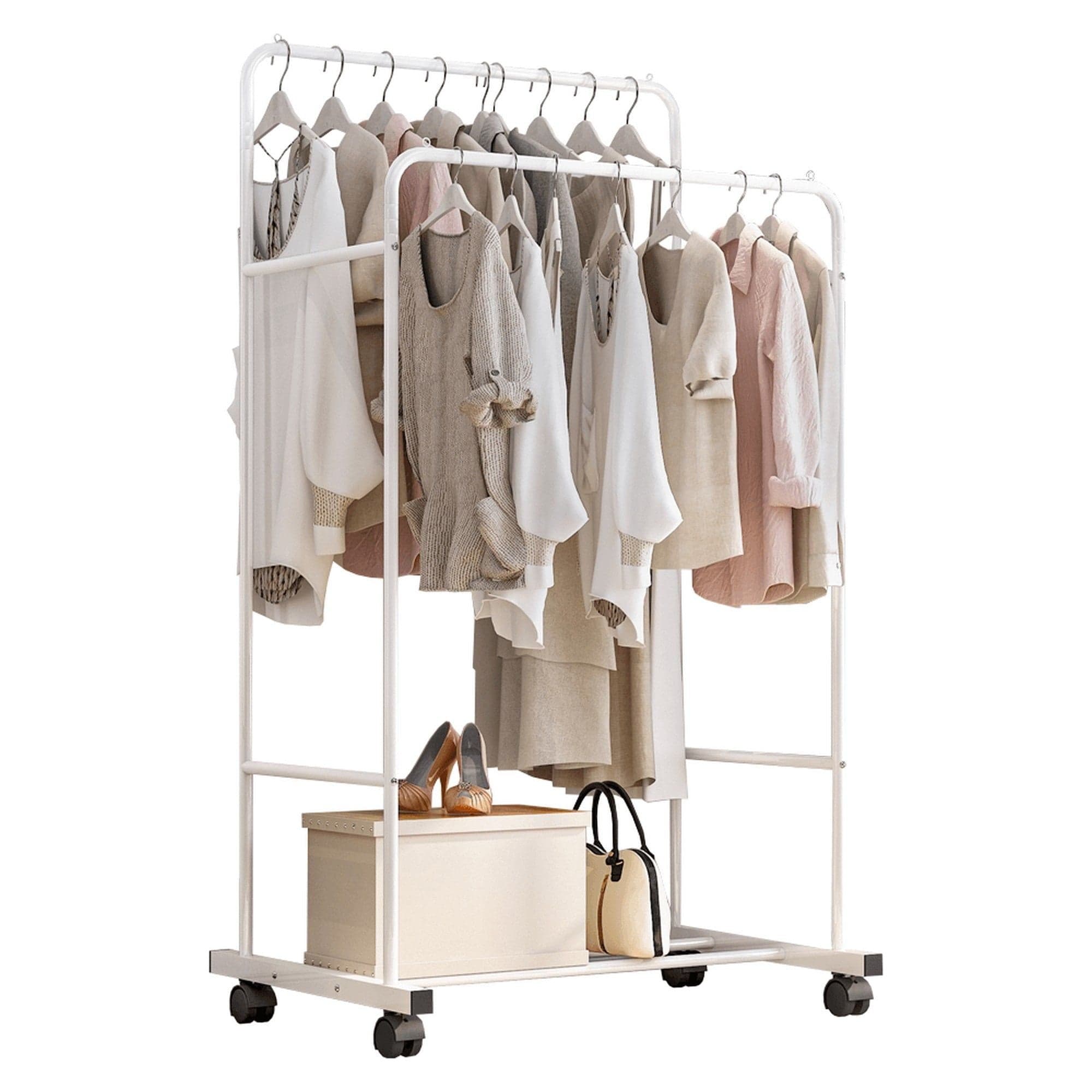 Stander haine ILIANA, alb, metal, 80x51x160 cm