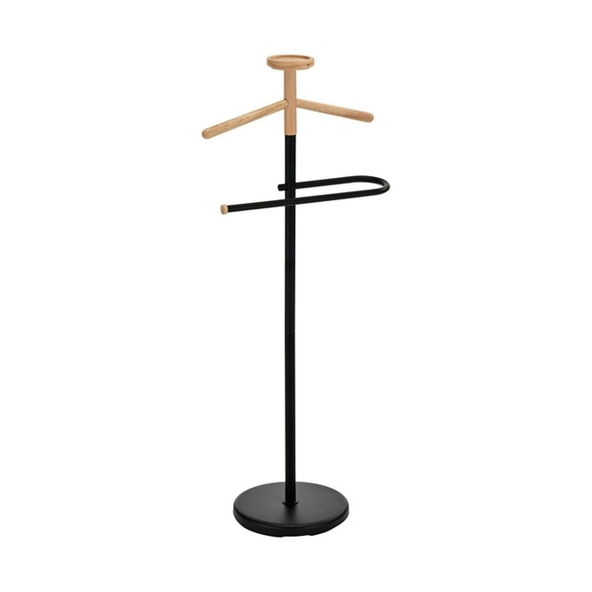 Stander haine LUGO, negru/fag, metal/lemn, 28x45x106 cm