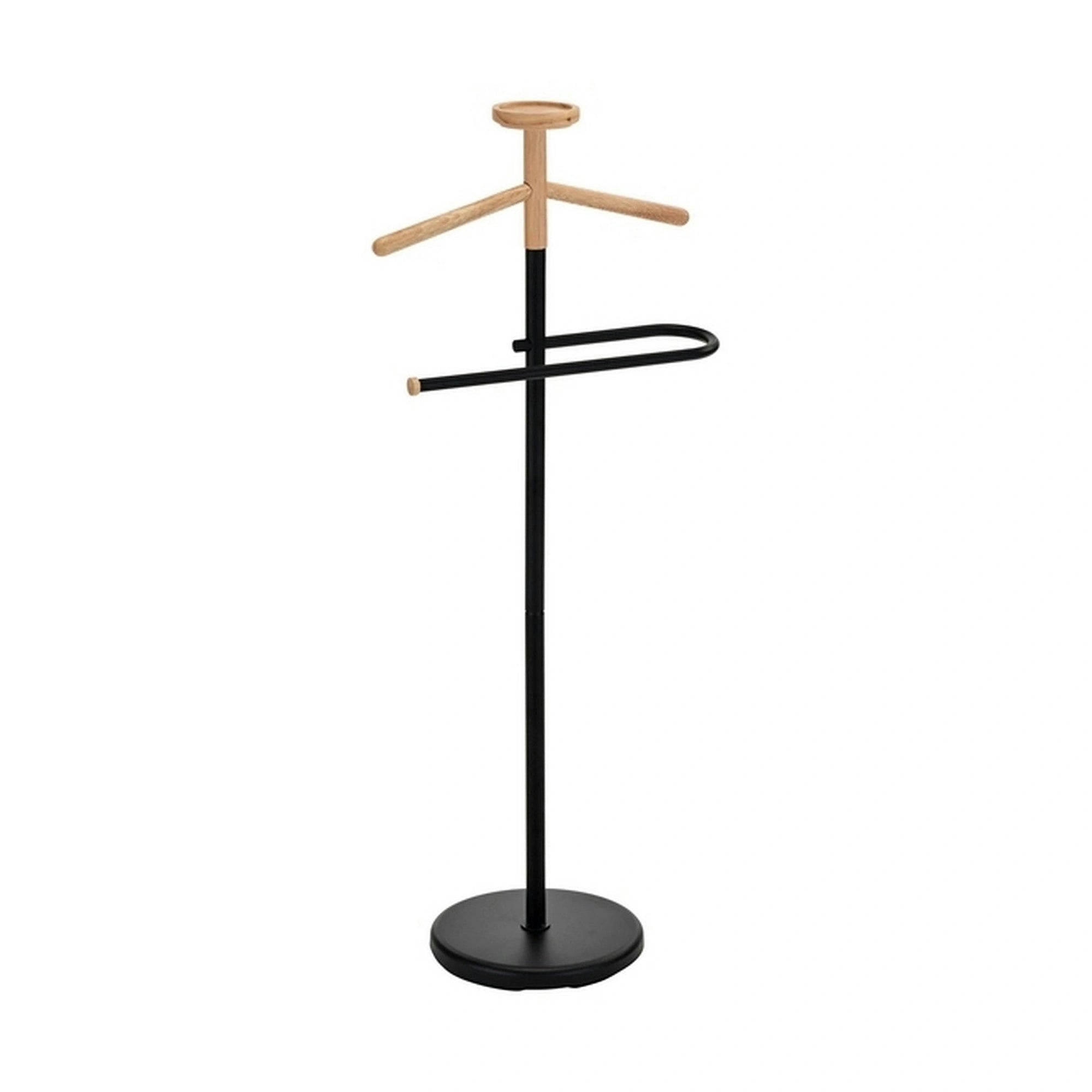Stander haine LUGO, negru/fag, metal/lemn, 28x45x106 cm