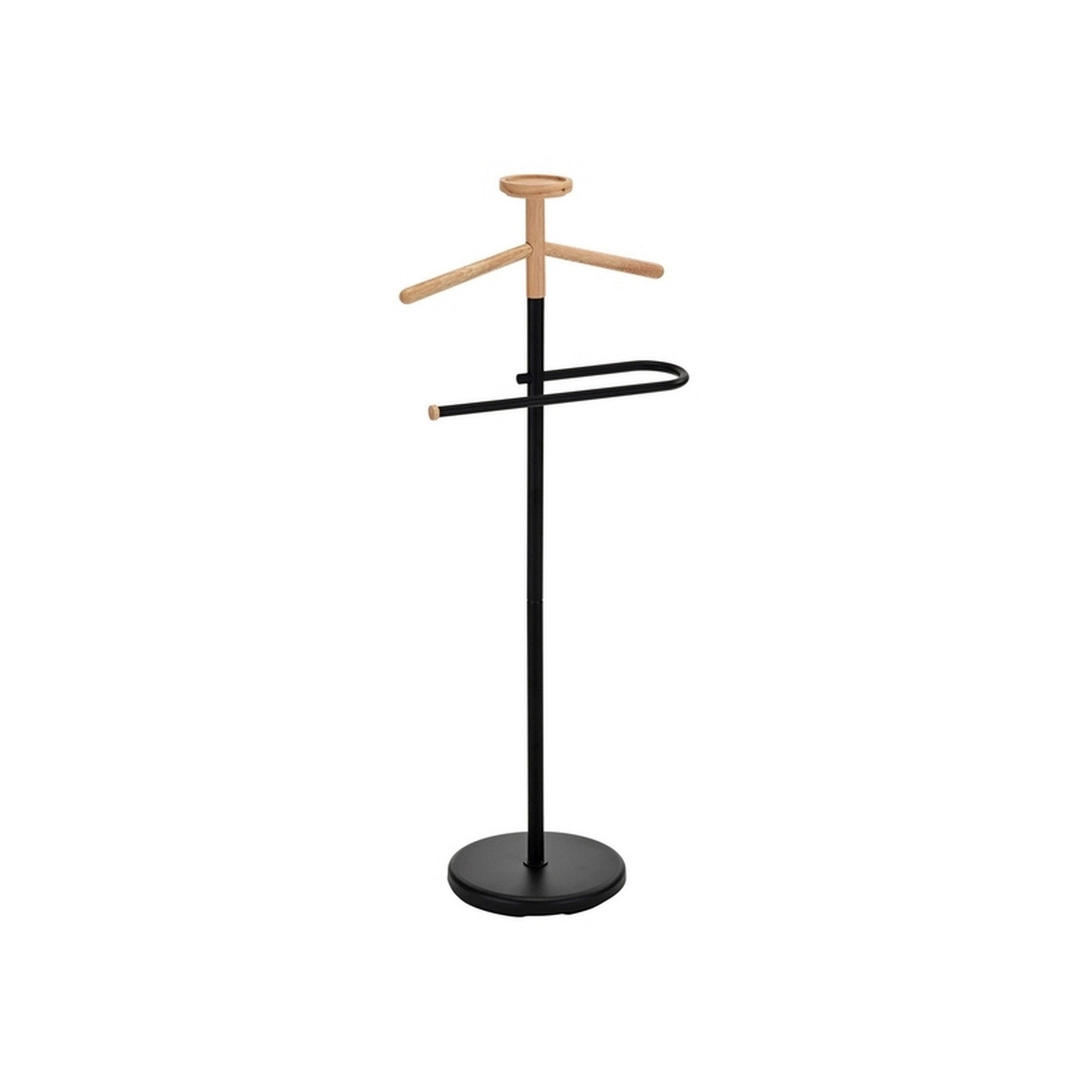 Stander haine LUGO, negru/fag, metal/lemn, 28x45x106 cm
