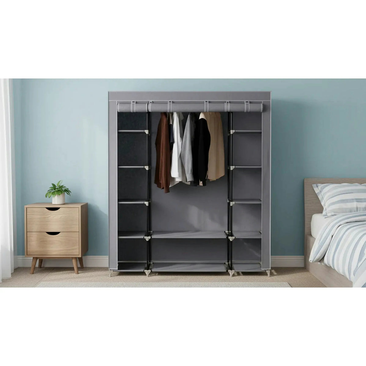 Stander haine METIN VNW15, maro, material textil/metal, 150x45x175 cm