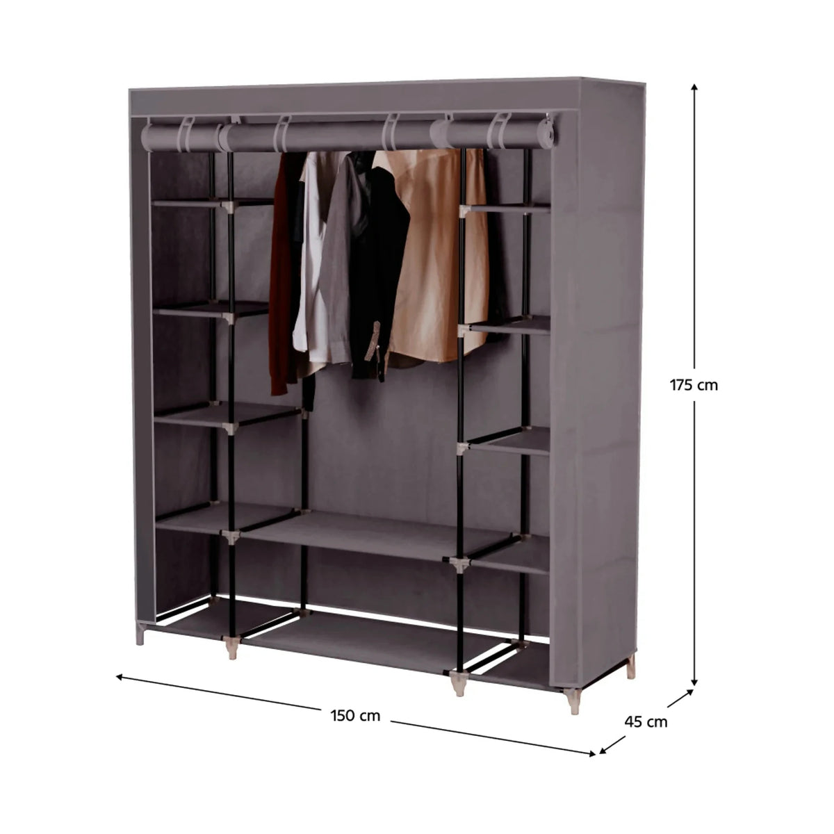 Stander haine METIN VNW15, maro, material textil/metal, 150x45x175 cm