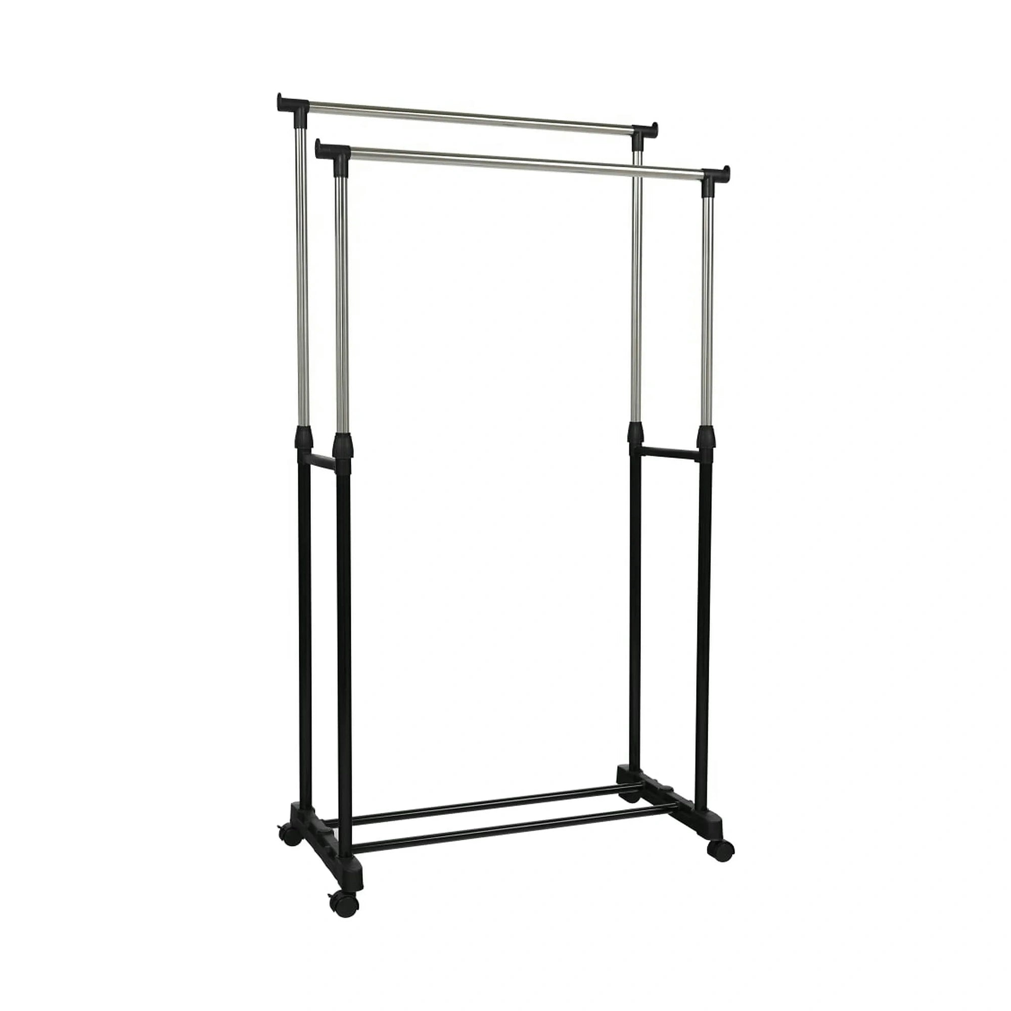 Stander haine OLIVER, negru/crom, metal/plastic, 80x43x150 cm