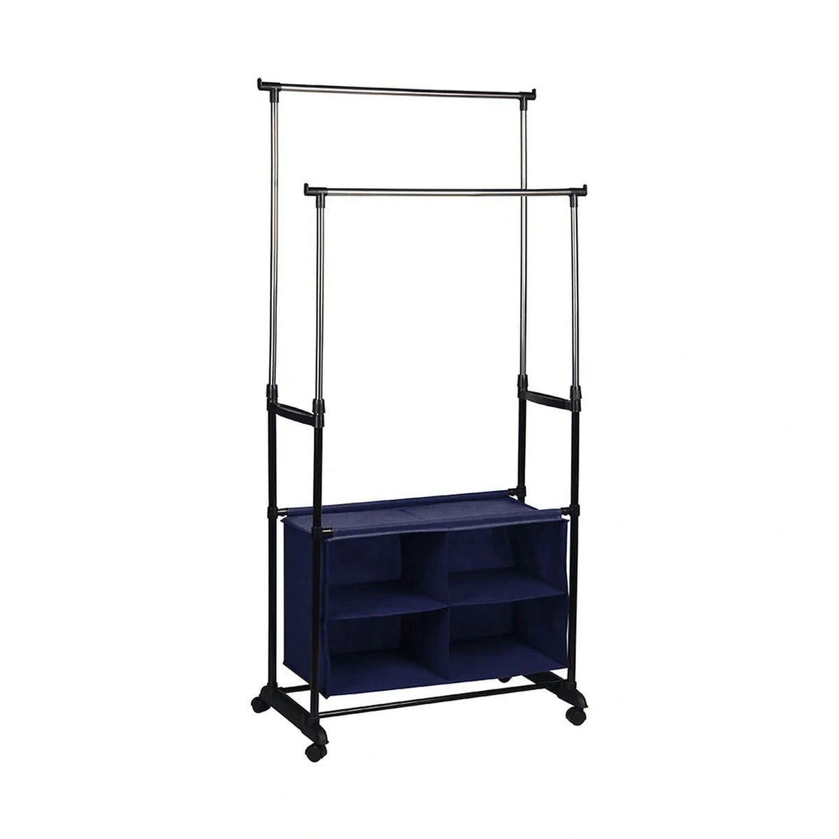 Stander haine SANDOR, argintiu/negru, metal, 80x42x165 cm