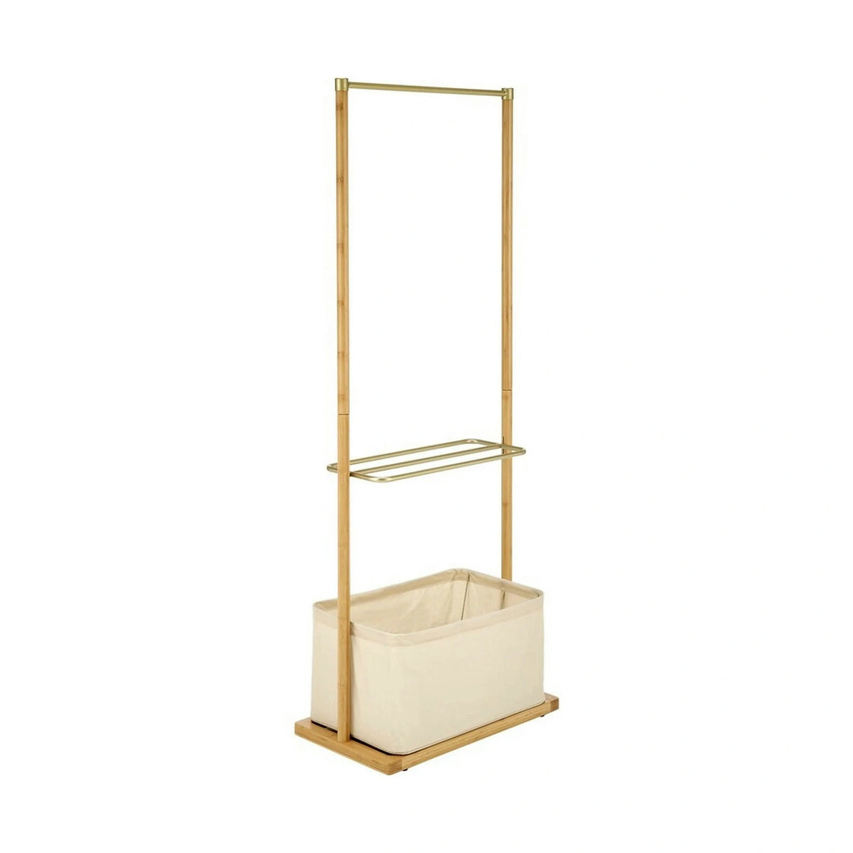 Stander haine WU-31, stejar, metal/lemn de bambus, 60x35x166 cm