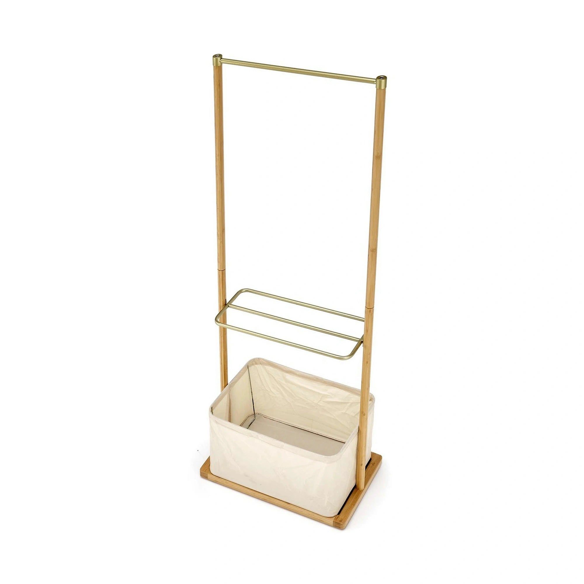 Stander haine WU-31, stejar, metal/lemn de bambus, 60x35x166 cm