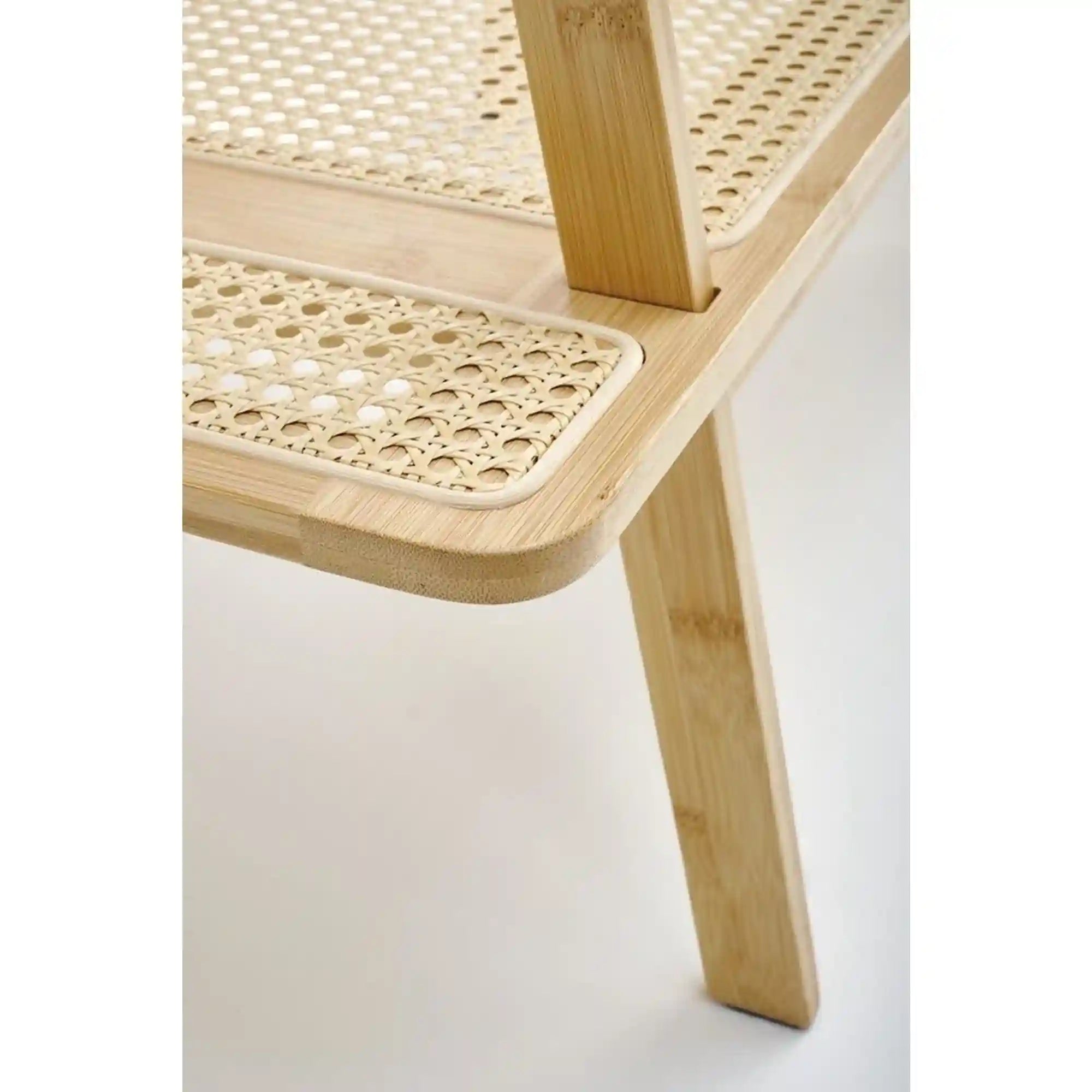 Stander haine WU-33, stejar, lemn de bambus/ratan, 68x44x168 cm