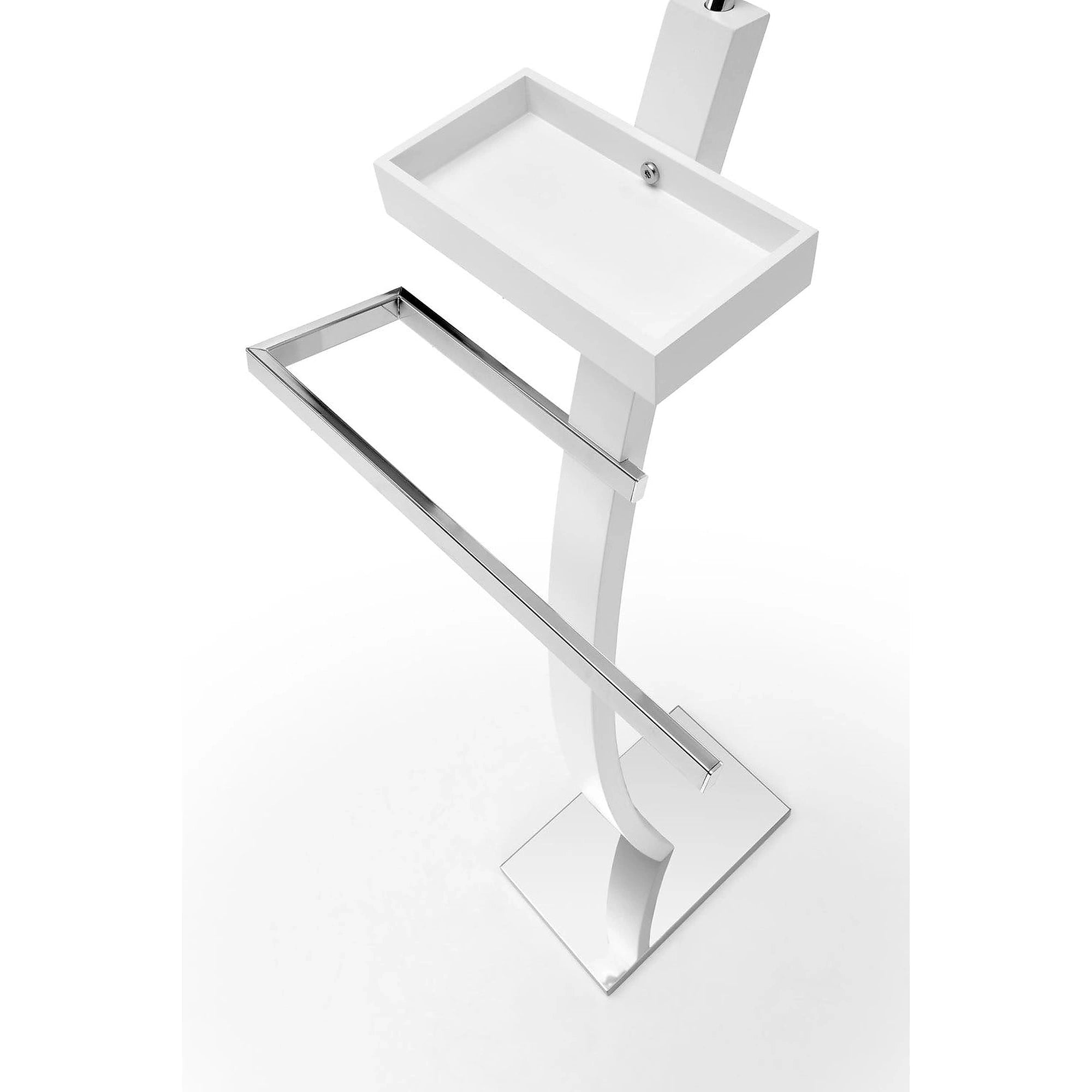 Stander haine WU13, alb, otel/lemn, 32x20x117 cm