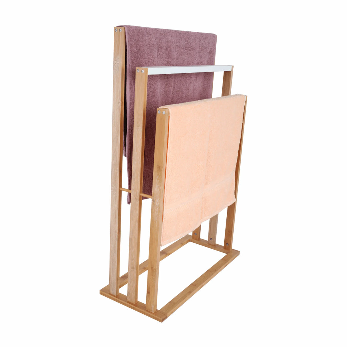 Stander prosoape KOMO NEW, alb/stejar, lemn, 54x24x82 cm