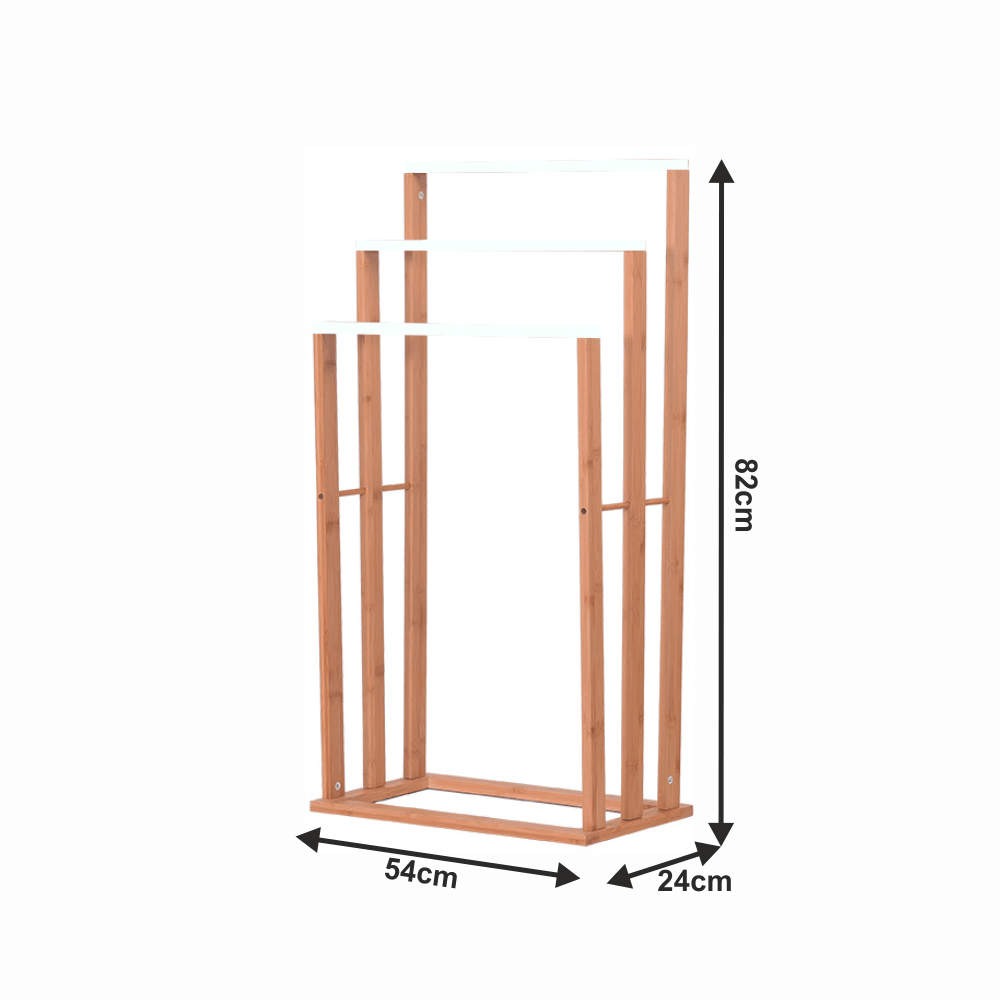 Stander prosoape KOMO NEW, alb/stejar, lemn, 54x24x82 cm