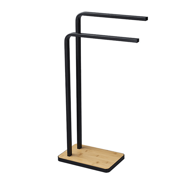 Stander prosoape LABAV, negru/stejar, lemn/metal, 20x42x77 cm
