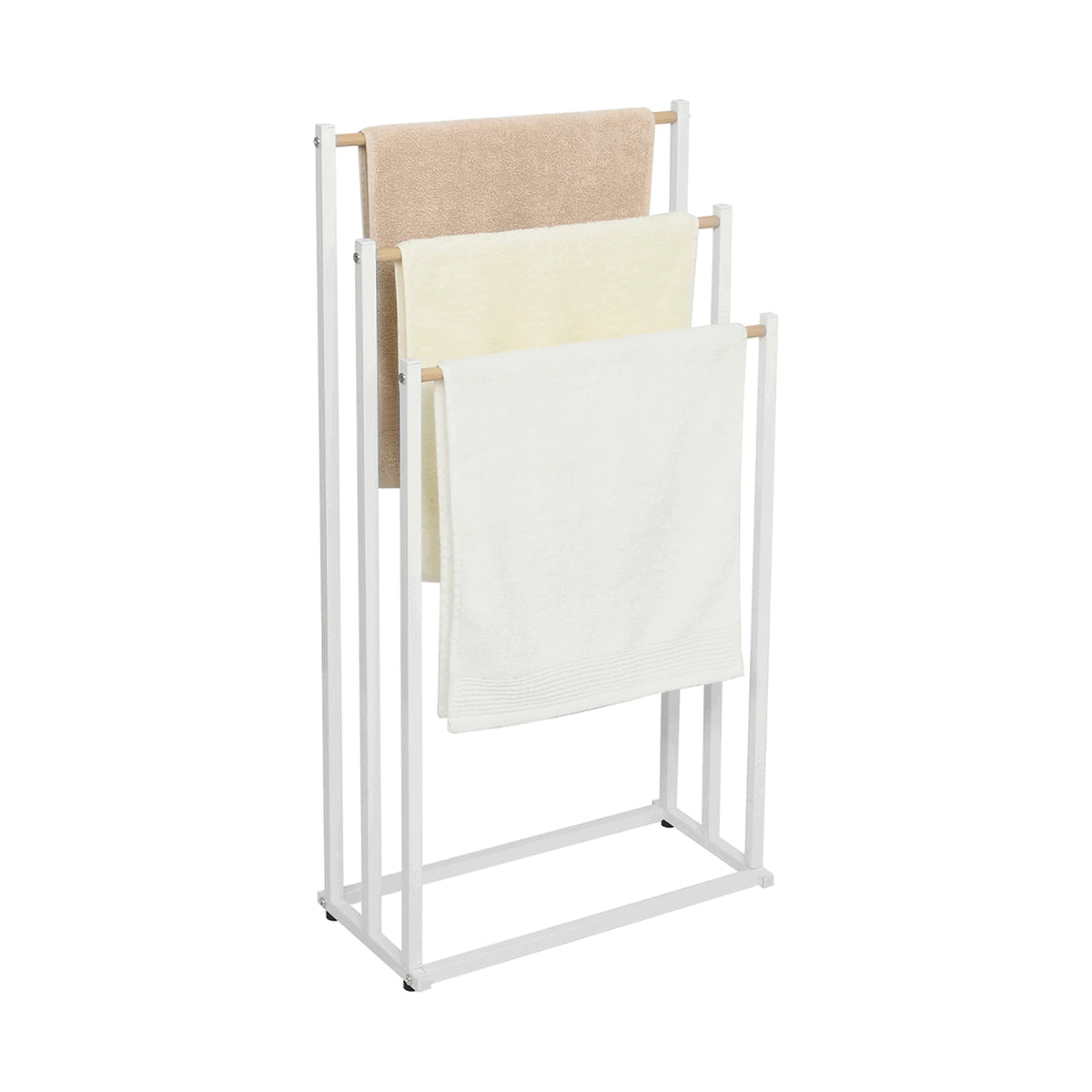 Stander prosoape POLDO, alb, metal, 44x22x86 cm