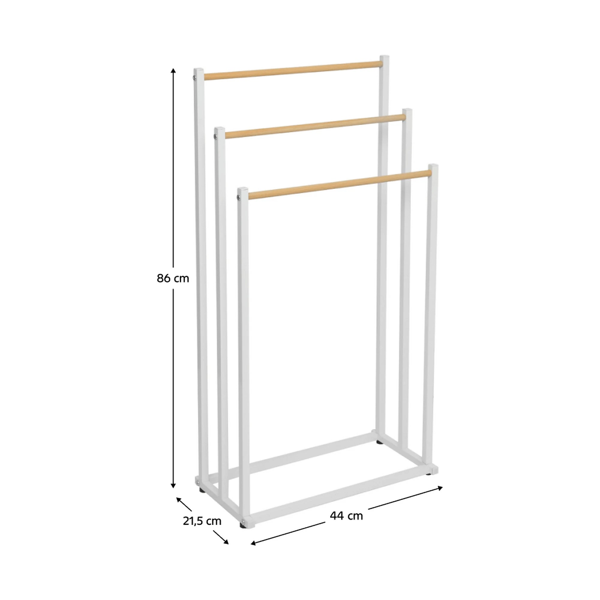 Stander prosoape POLDO, alb, metal, 44x22x86 cm