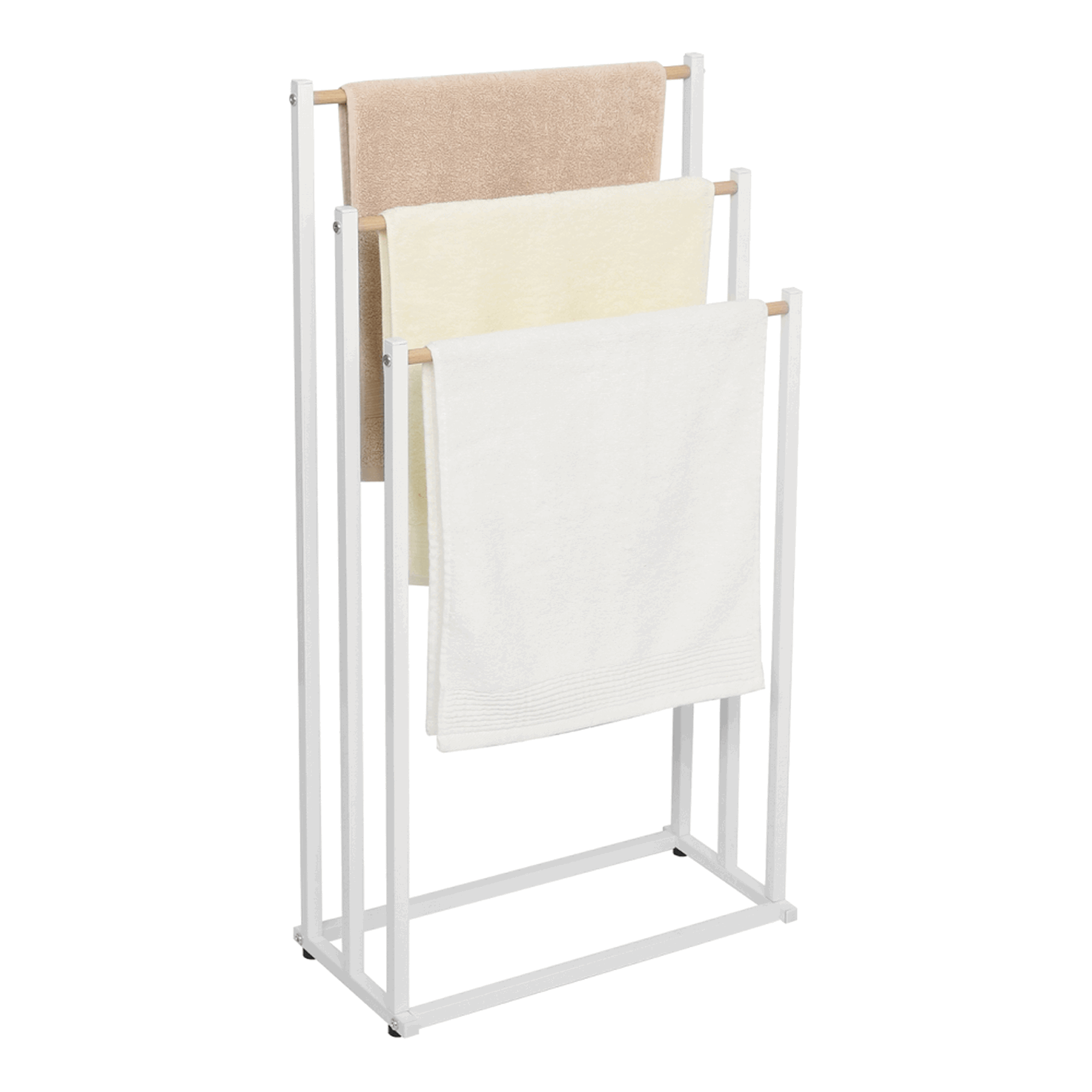 Stander prosoape POLDO, alb, metal, 44x22x86 cm