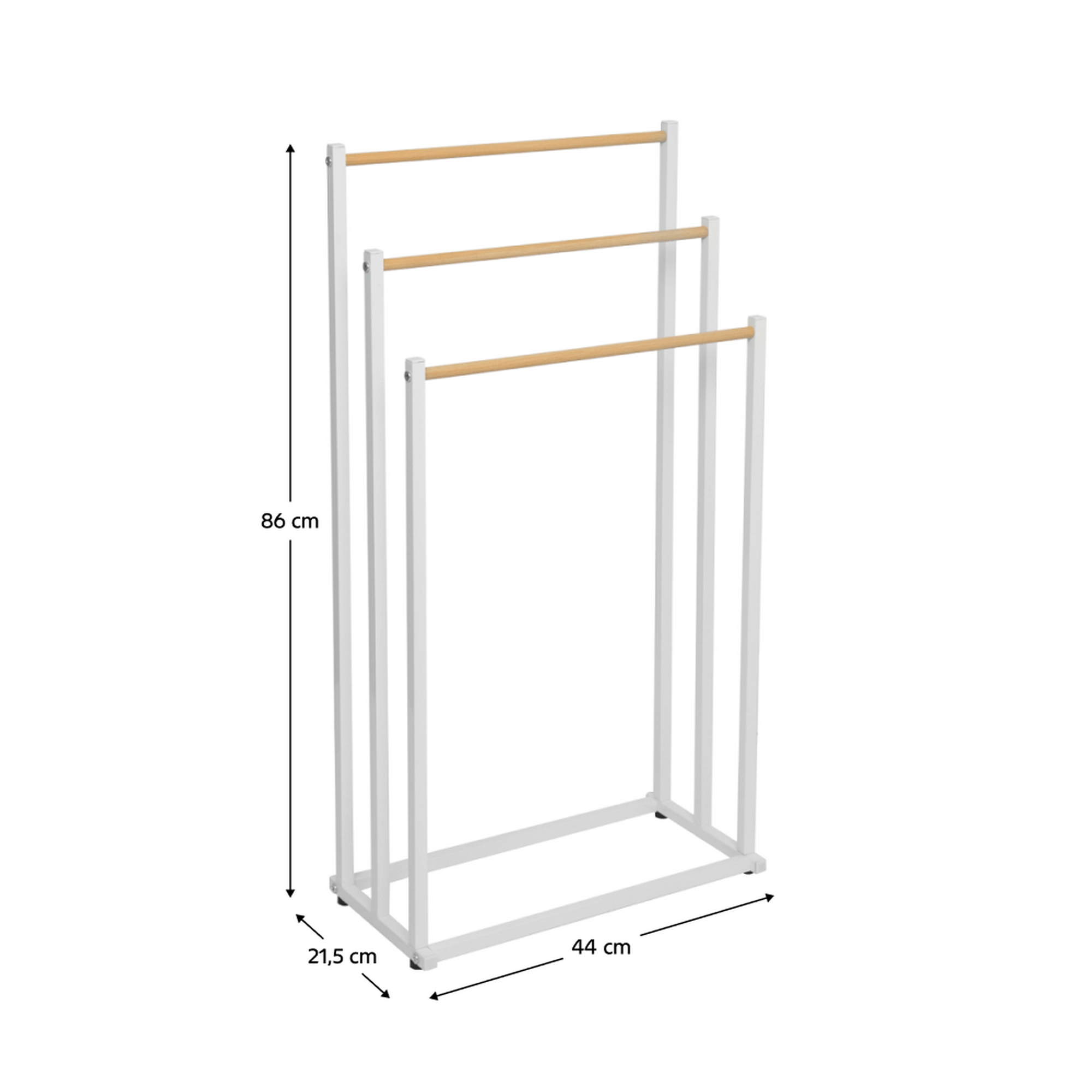 Stander prosoape POLDO, alb, metal, 44x22x86 cm