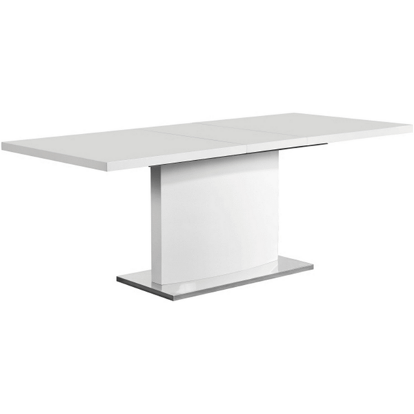 Masă de dining culoare albă HG, 160-200x90 cm, KORINTOS