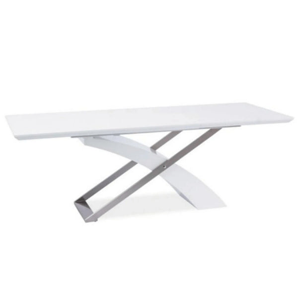 Masa extensibila KROS, alb/crom, 160/220x90x76 cm