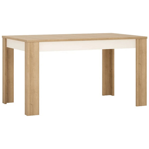 Masa extensibila LEORNARDO LYOT03, stejar riviera/alb, PAL melaminat, 140/180x85x76 cm