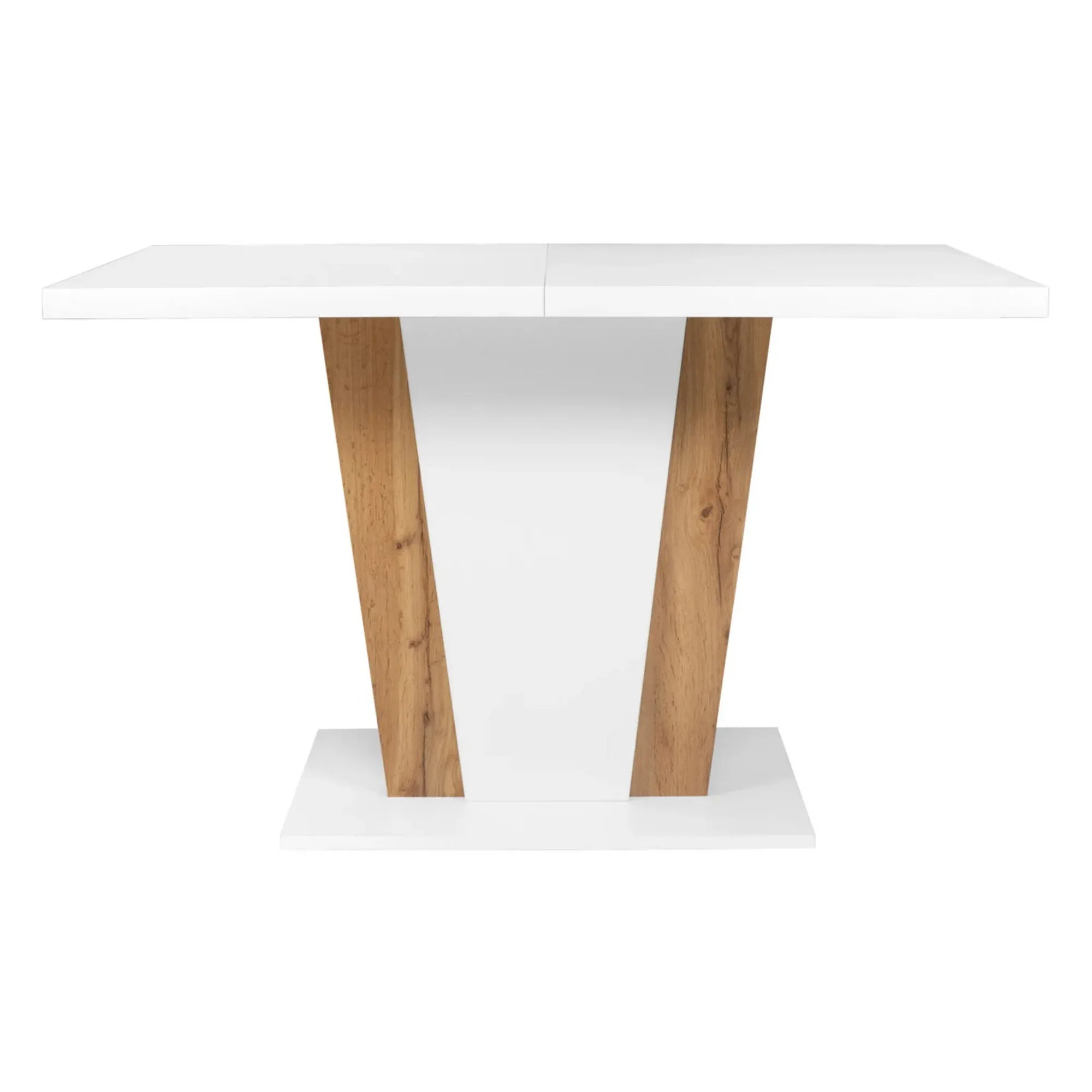 Masa extensibila ZALDER, alb/stejar wotan, PAL, 120/160x68x76 cm