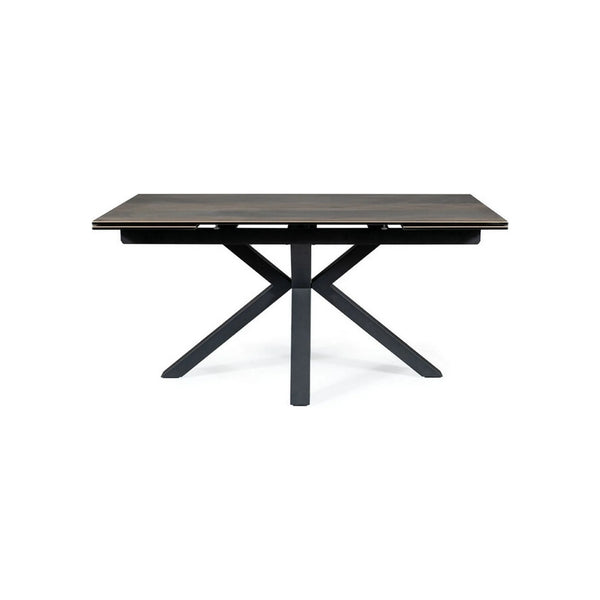Masa extensibila COLUMBUS CERAMIC, maro/negru mat, sticla securizata/ceramica, 160/240x90x76 cm