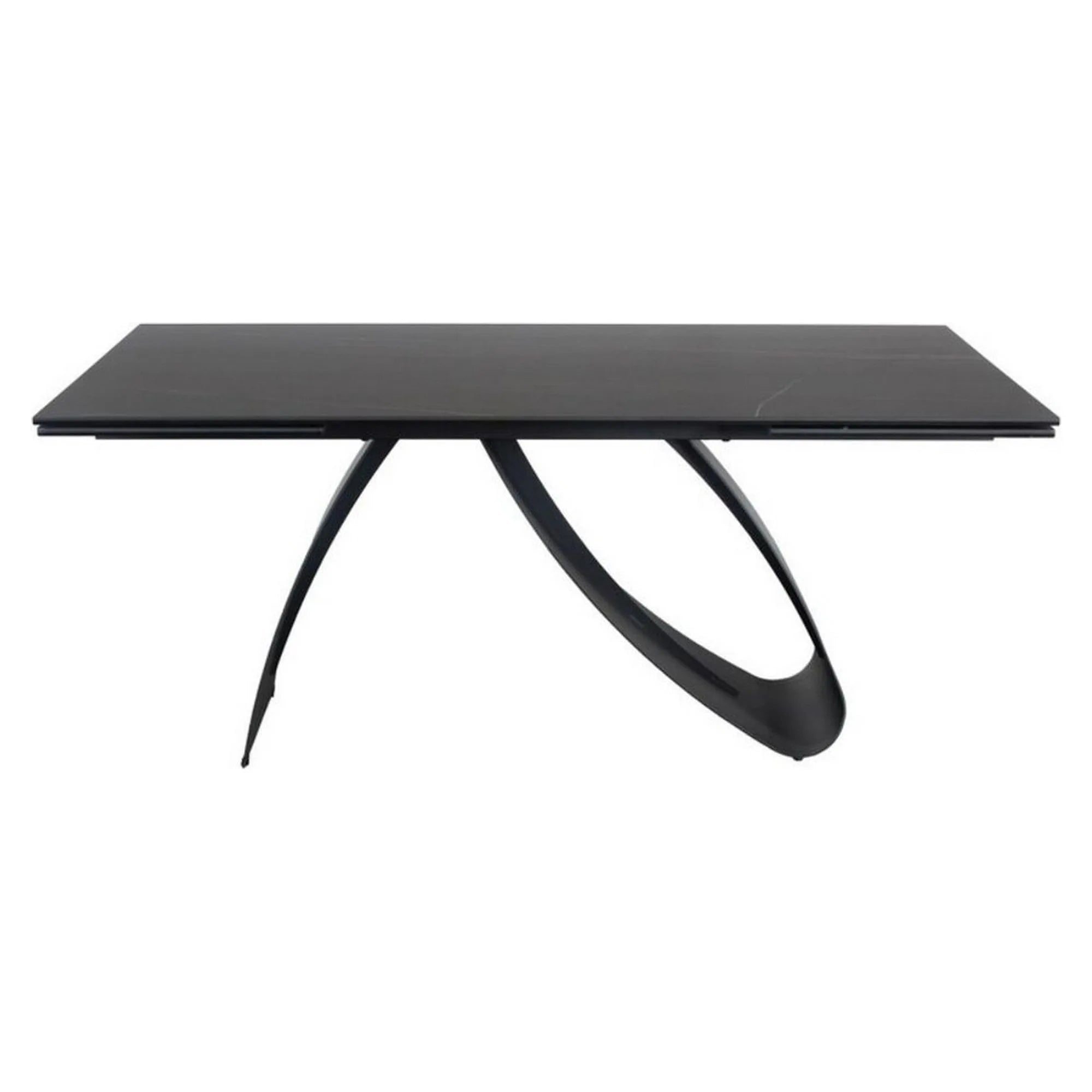 Masa extensibila DIUNA CERAMIC, negru, sticla securizata/ceramica, 160/240x90x76 cm