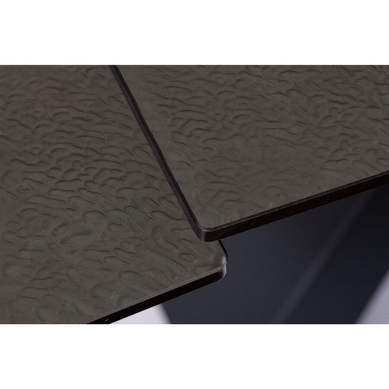 Masa extensibila SALVADORE, negru mat, sticla securizata, 160-240x90x76 cm