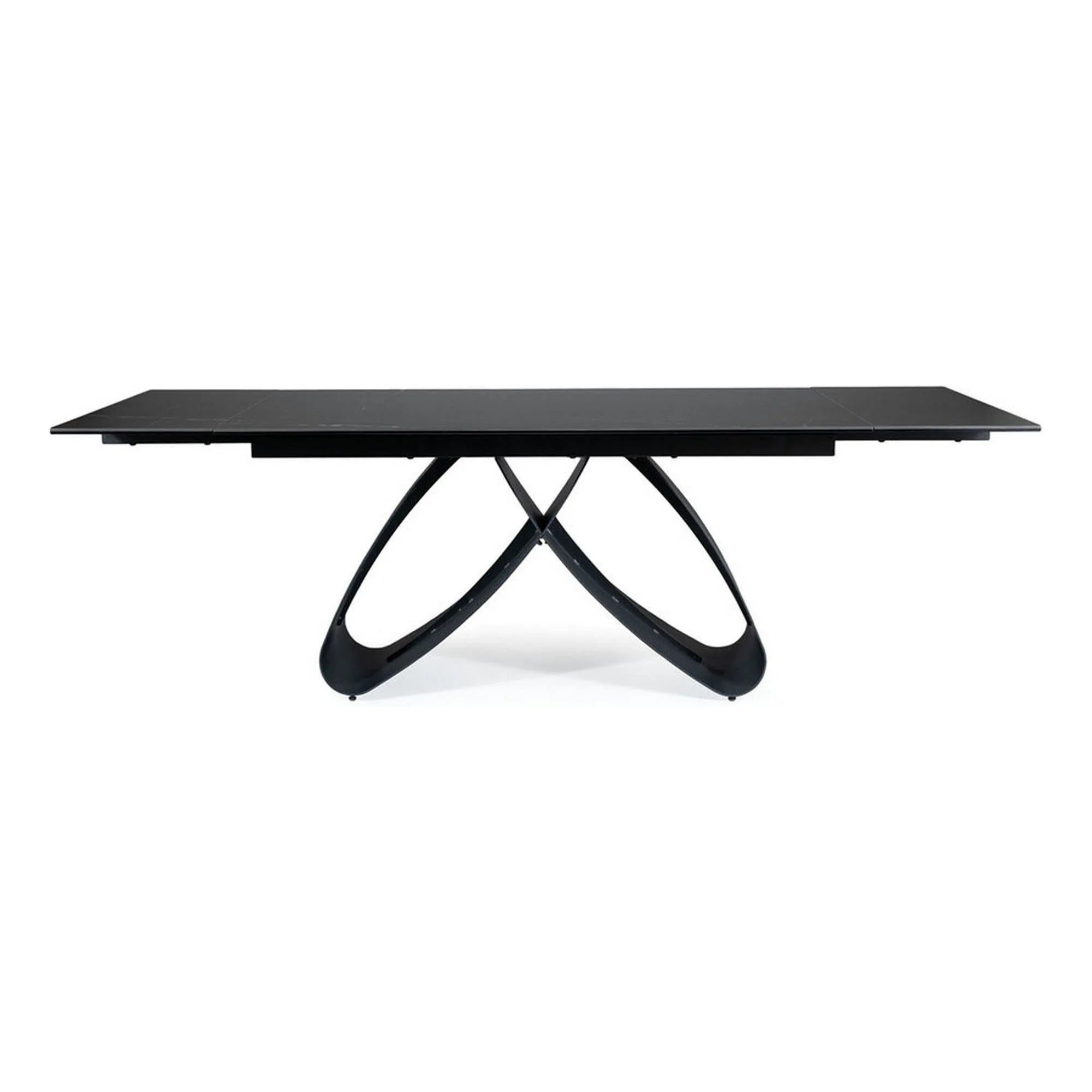 Masa extensibila SAMANTA CERAMIC, sticla securizata/ceramica, negru, 160-240x90x76 cm