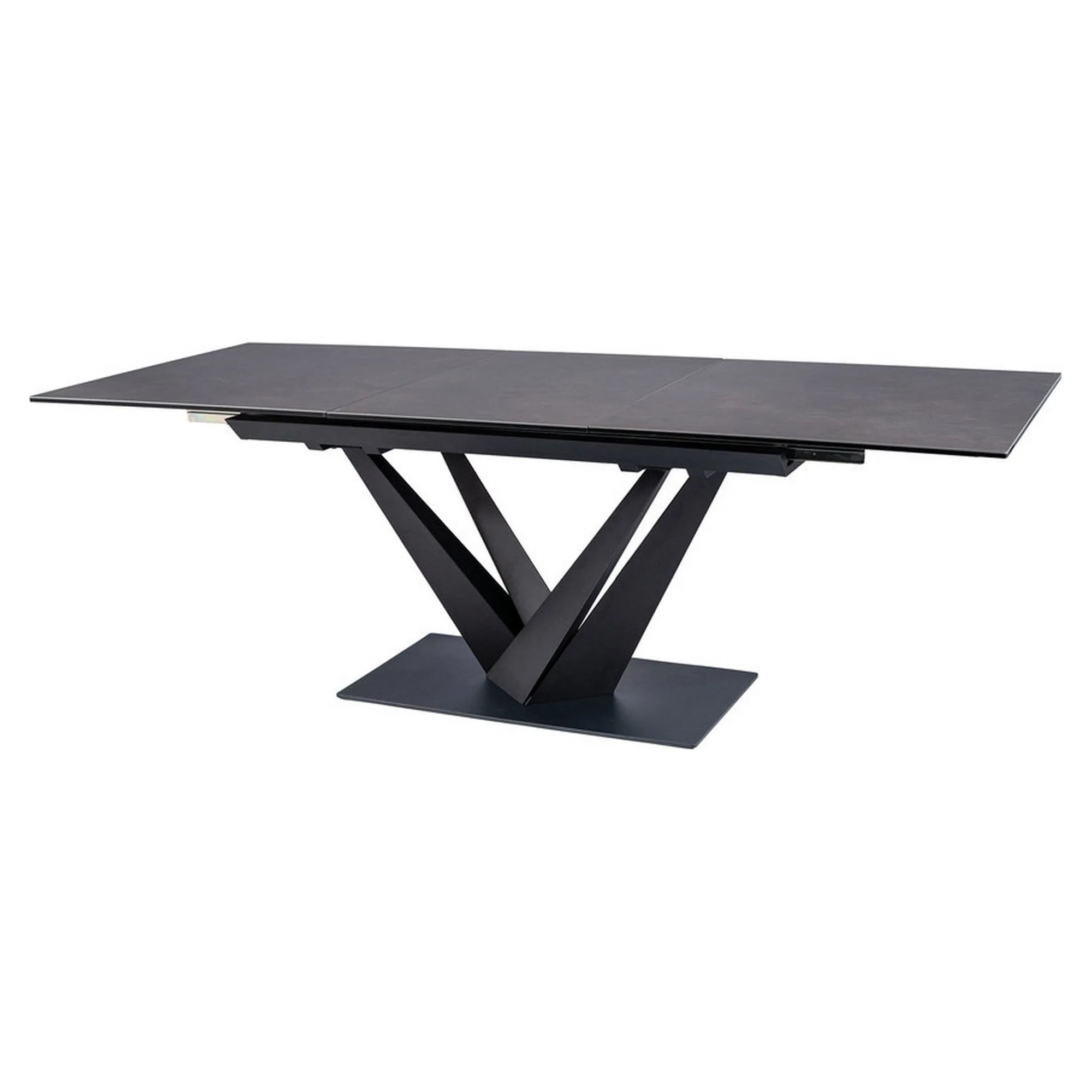 Masa extensibila SORENTO CERAMIC, negru, sticla securizata/ceramica/metal, 160/220x90x76 cm