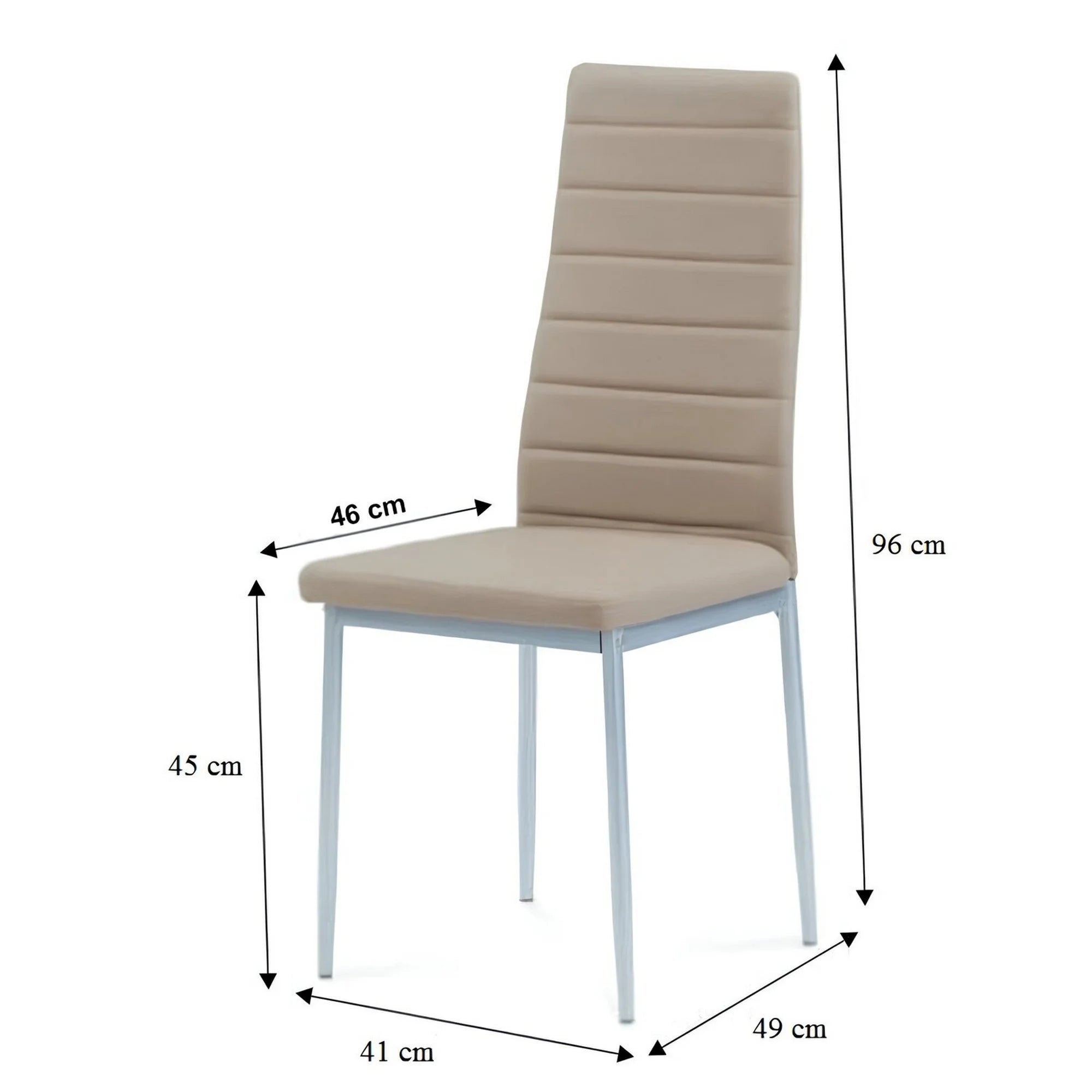 Scaun COLETA NOVA, bej/gri, piele ecologica/metal, 41x49x96 cm