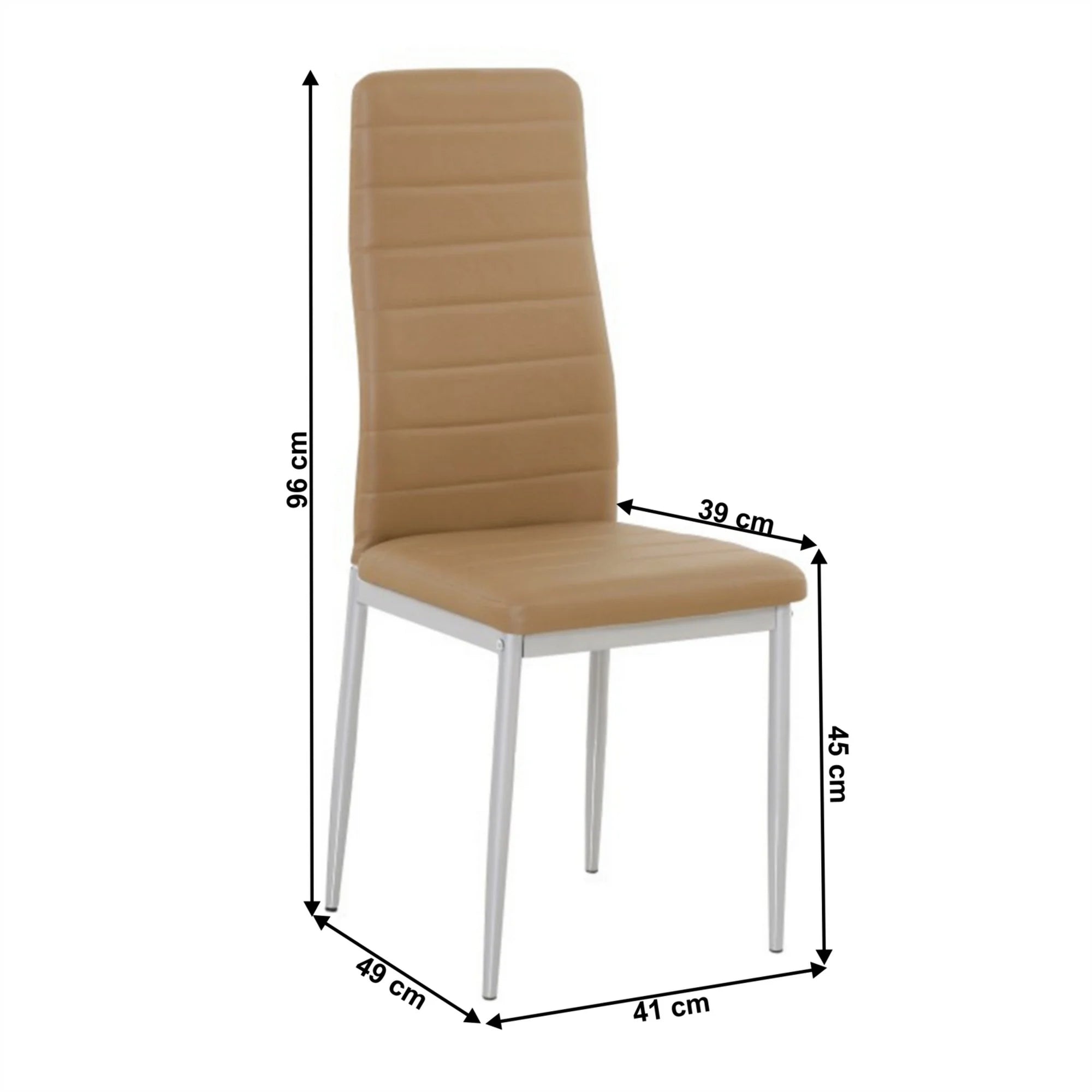 Scaun COLETA NOVA, caramel/gri, piele ecologica/metal, 41x49x96 cm