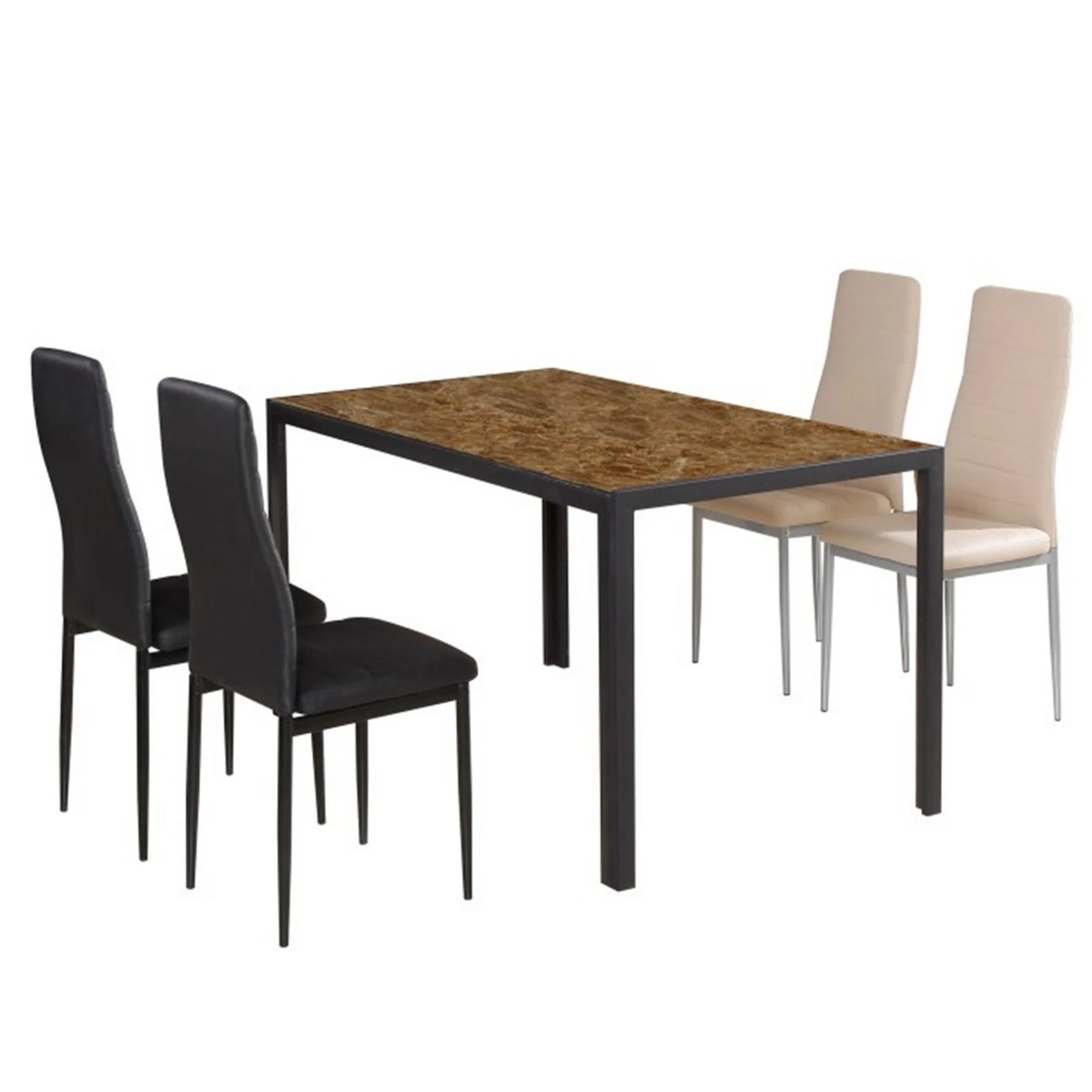 Scaun COLETA NOVA, caramel/gri, piele ecologica/metal, 41x49x96 cm