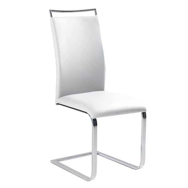 Scaun BARNA NEW, alb/crom, piele ecologica/metal, 43x46x100 cm