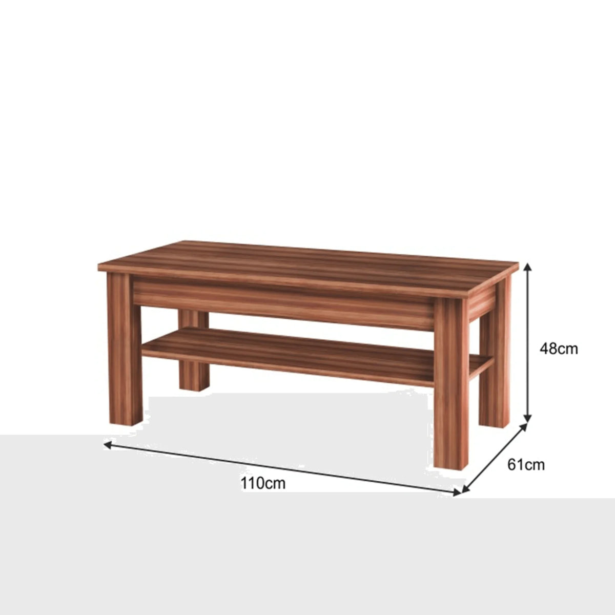 Masuta de cafea CHERIS 9, prun, DTD laminat, 110x61x48 cm