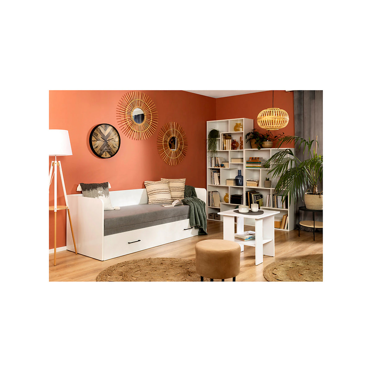 Masuta NEPO PLUS, alb, PAL laminat, 55x55 cm