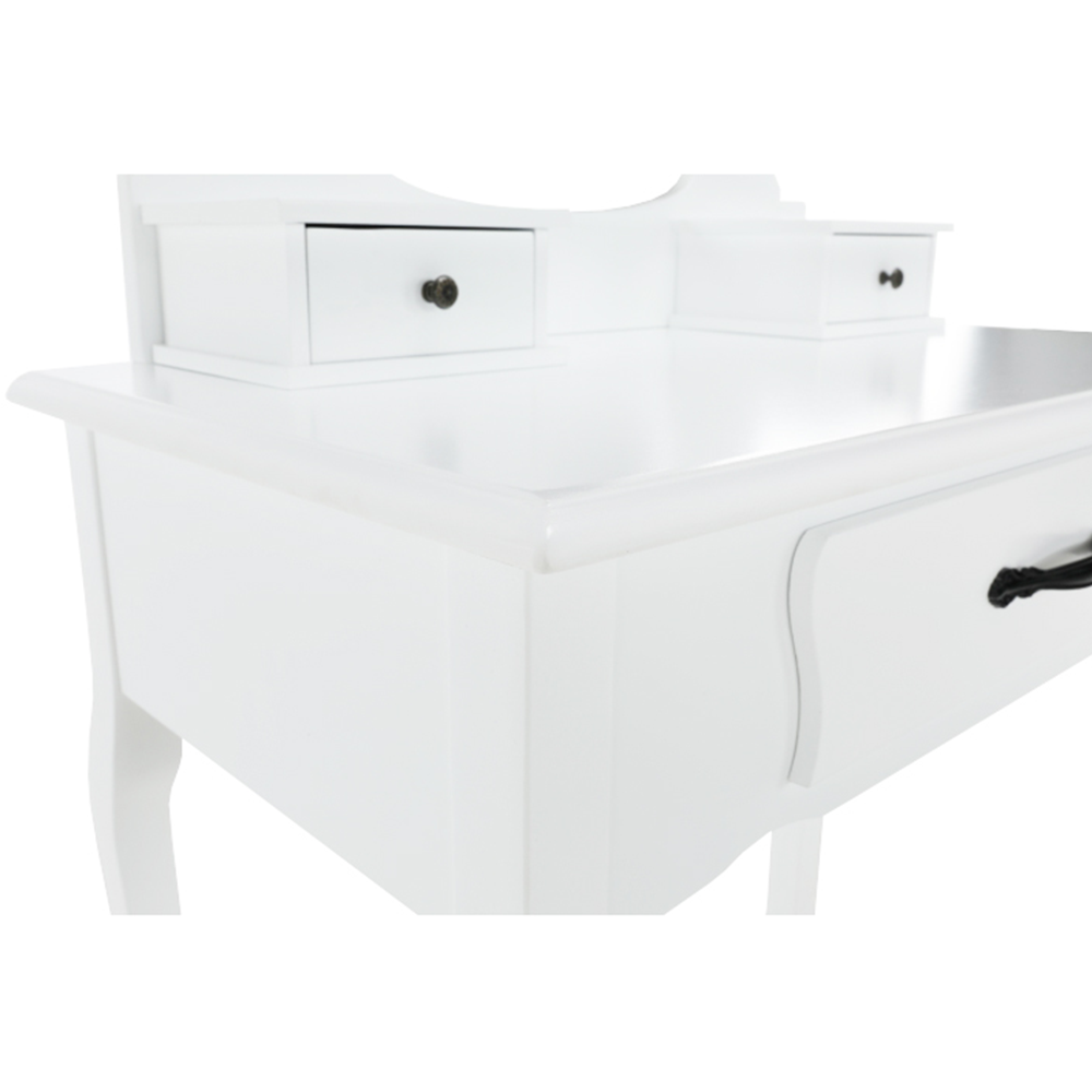 Masa de toaleta LINET NEW, alb/auriu, cu taburet si oglinda, 72x40x136 cm