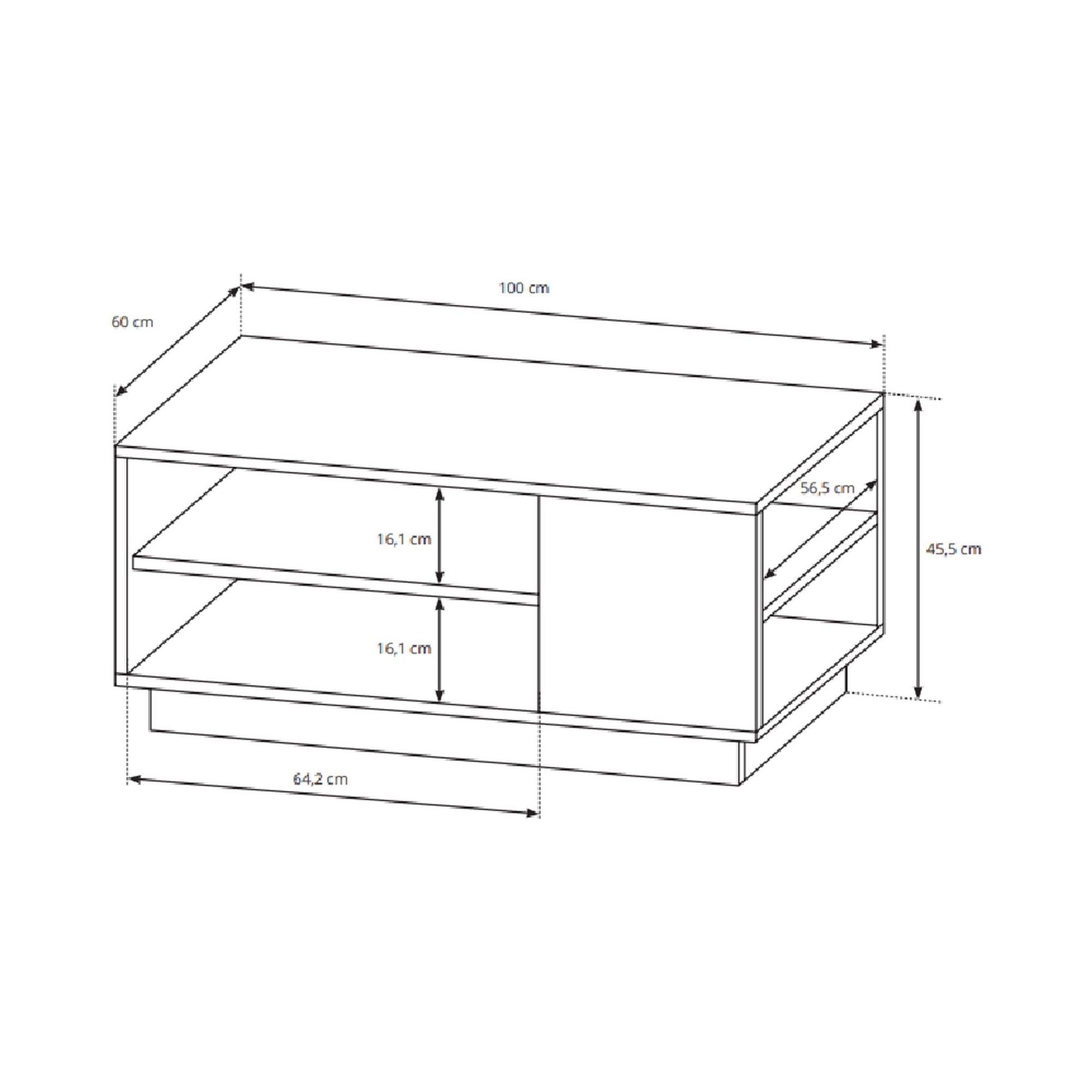 Masuta cafea TRIO, stejar auriu/alb, PAL laminat, 100x45x60 cm