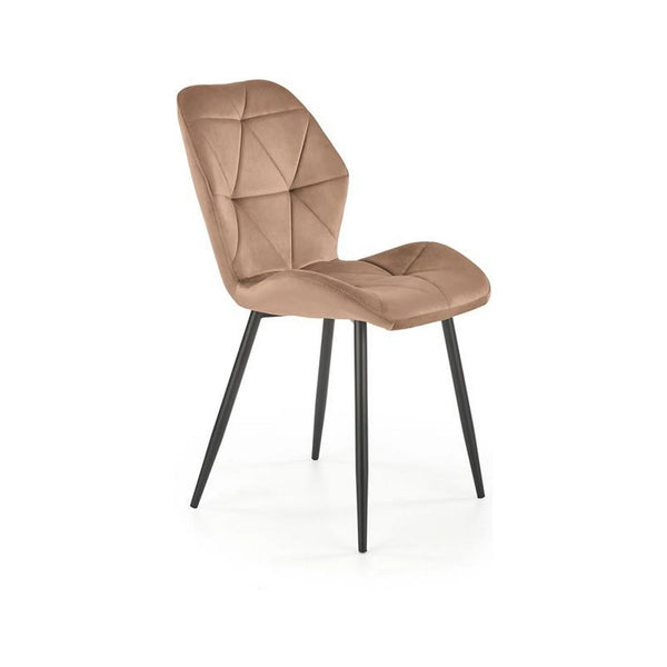 Scaun K453, bej/negru, stofa catifelata/metal, 48x53x86 cm