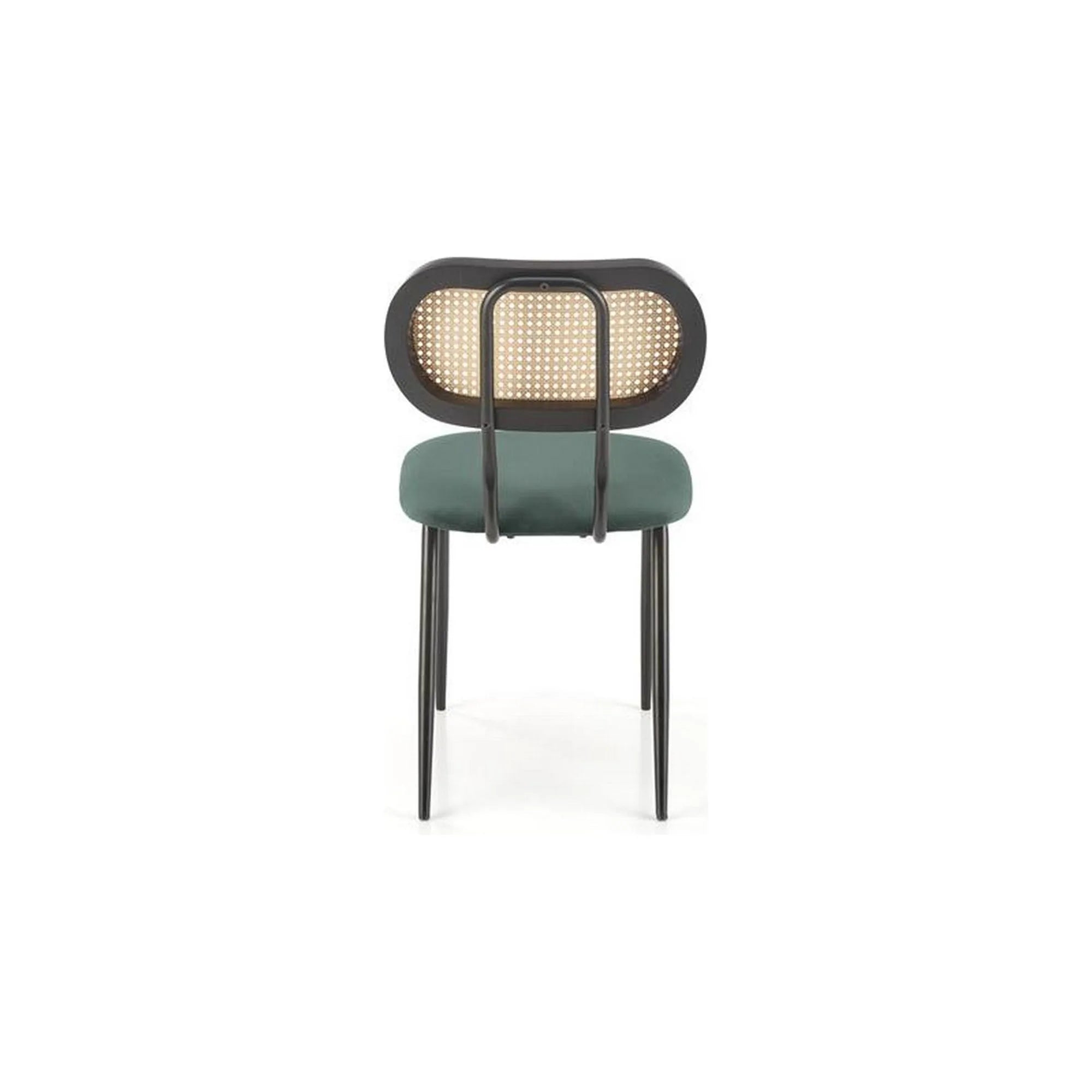 Scaun K503, verde inchis, otel/stofa catifelata, 53x60x84 cm