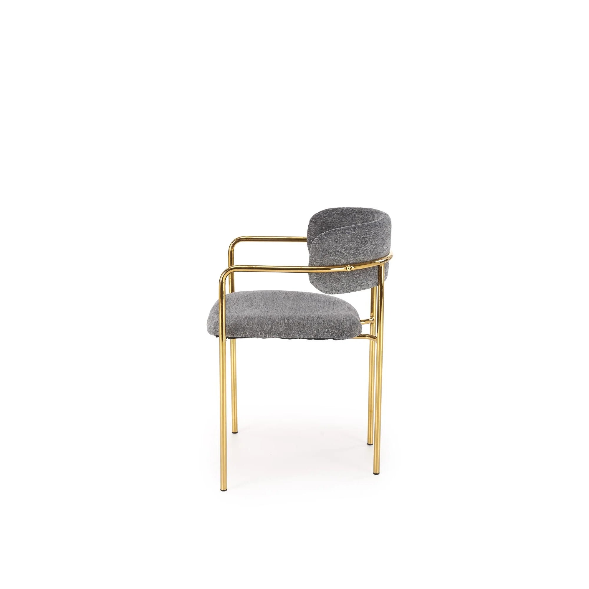 Scaun K537, gri/auriu, stofa clasica/metal, 54x56x76 cm