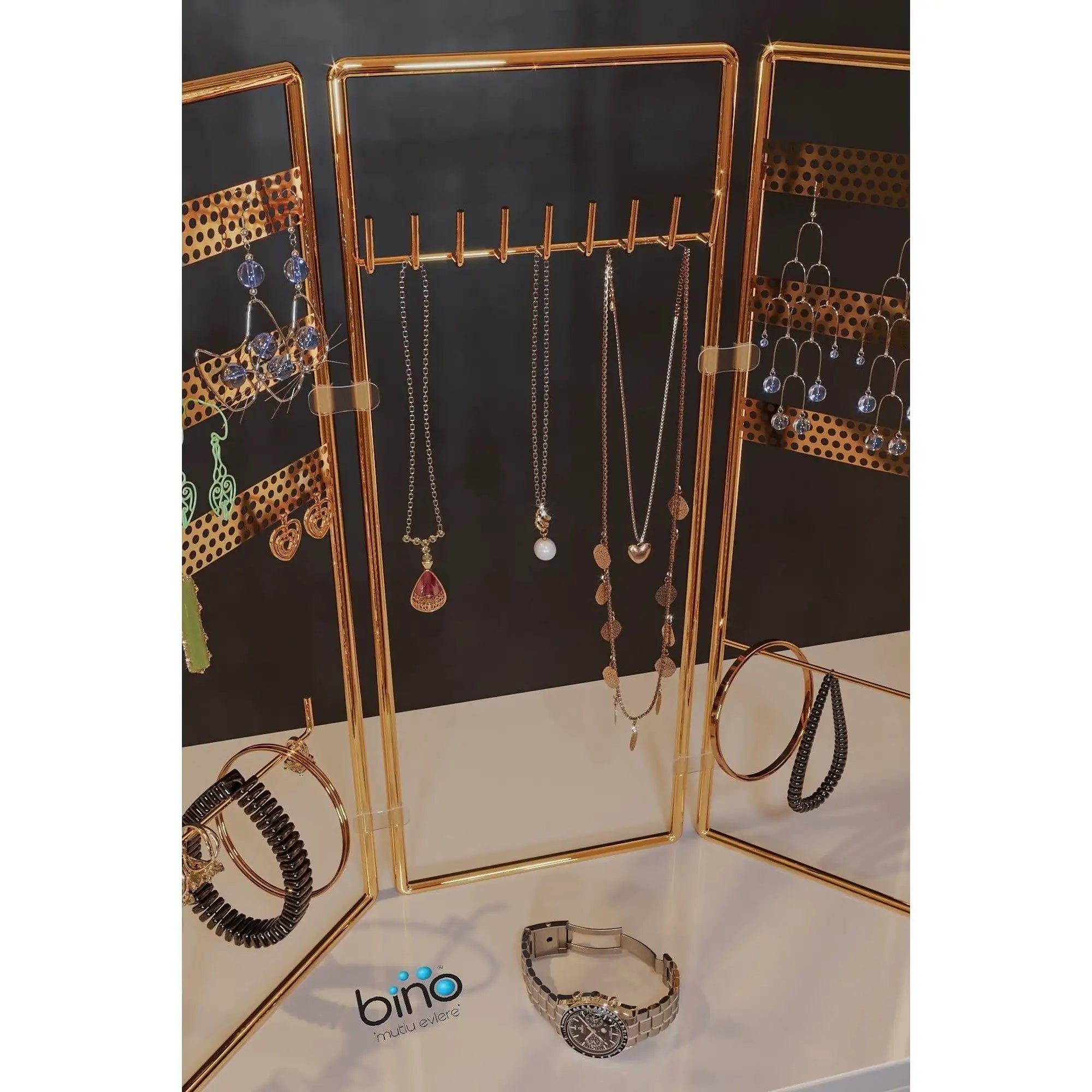 Suport bijuterii 498HFT1116, auriu, metal, 40x4x45 cm