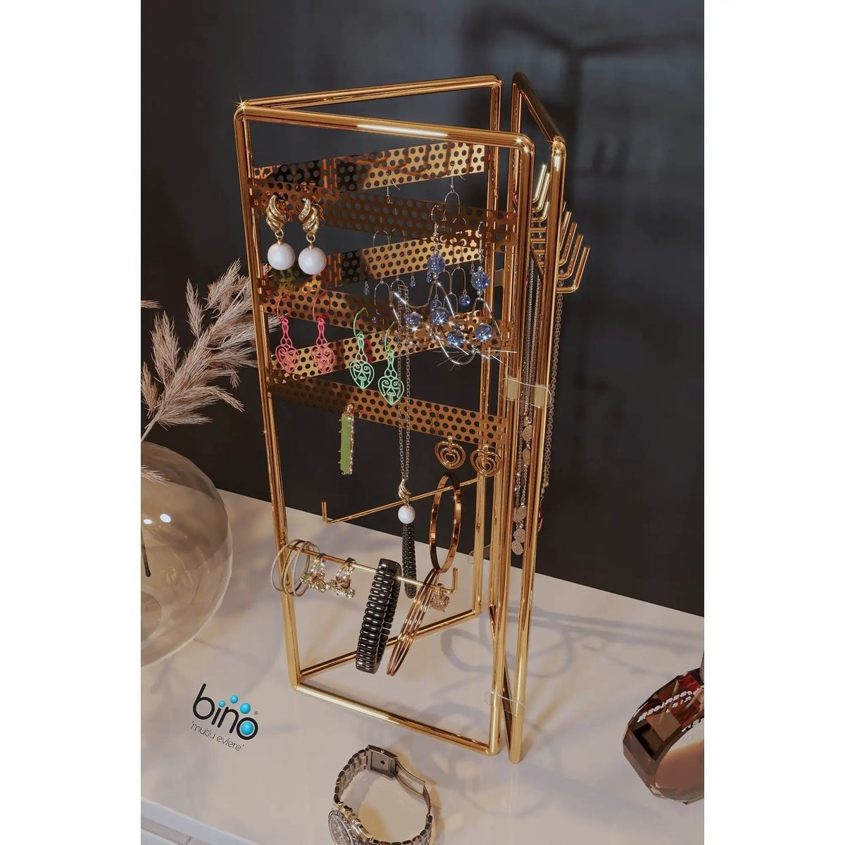 Suport bijuterii 498HFT1116, auriu, metal, 40x4x45 cm