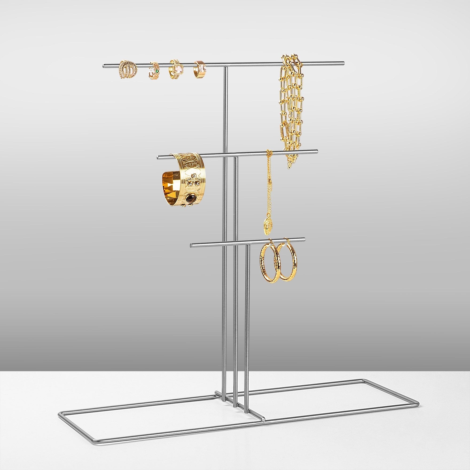 Suport bijuterii TK-006-A, crom, metal, 40x15x41 cm